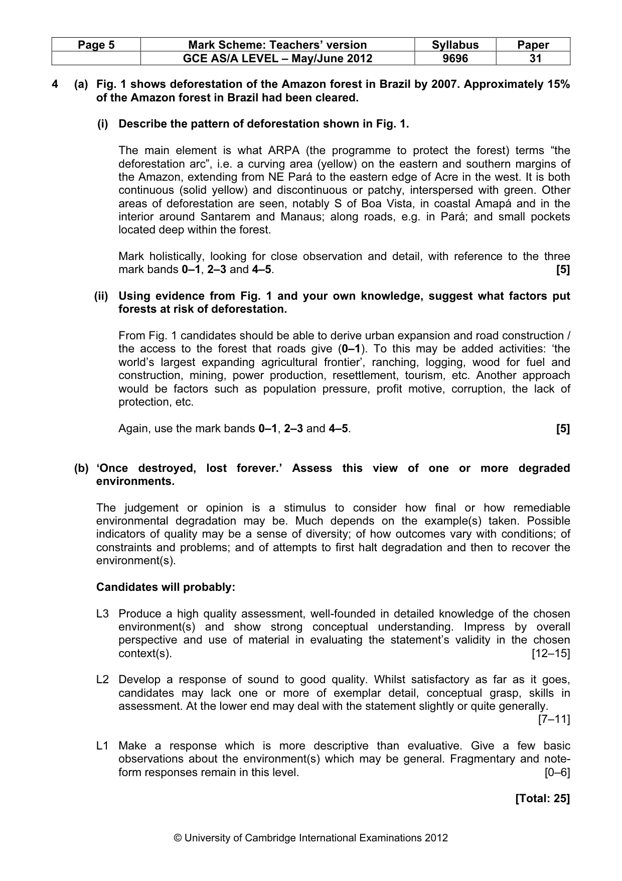 Mark scheme, page 5 of 9