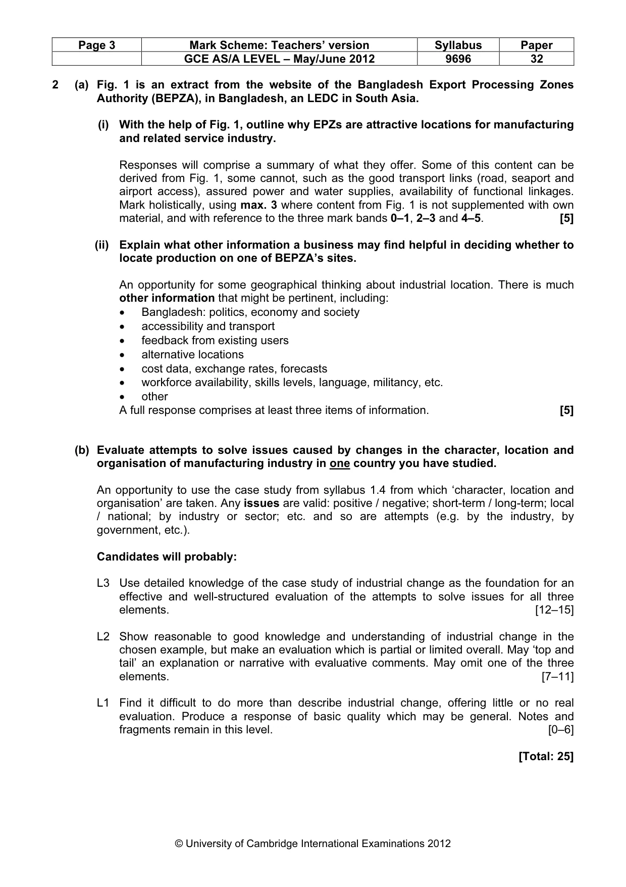 Mark scheme, page 3 of 9