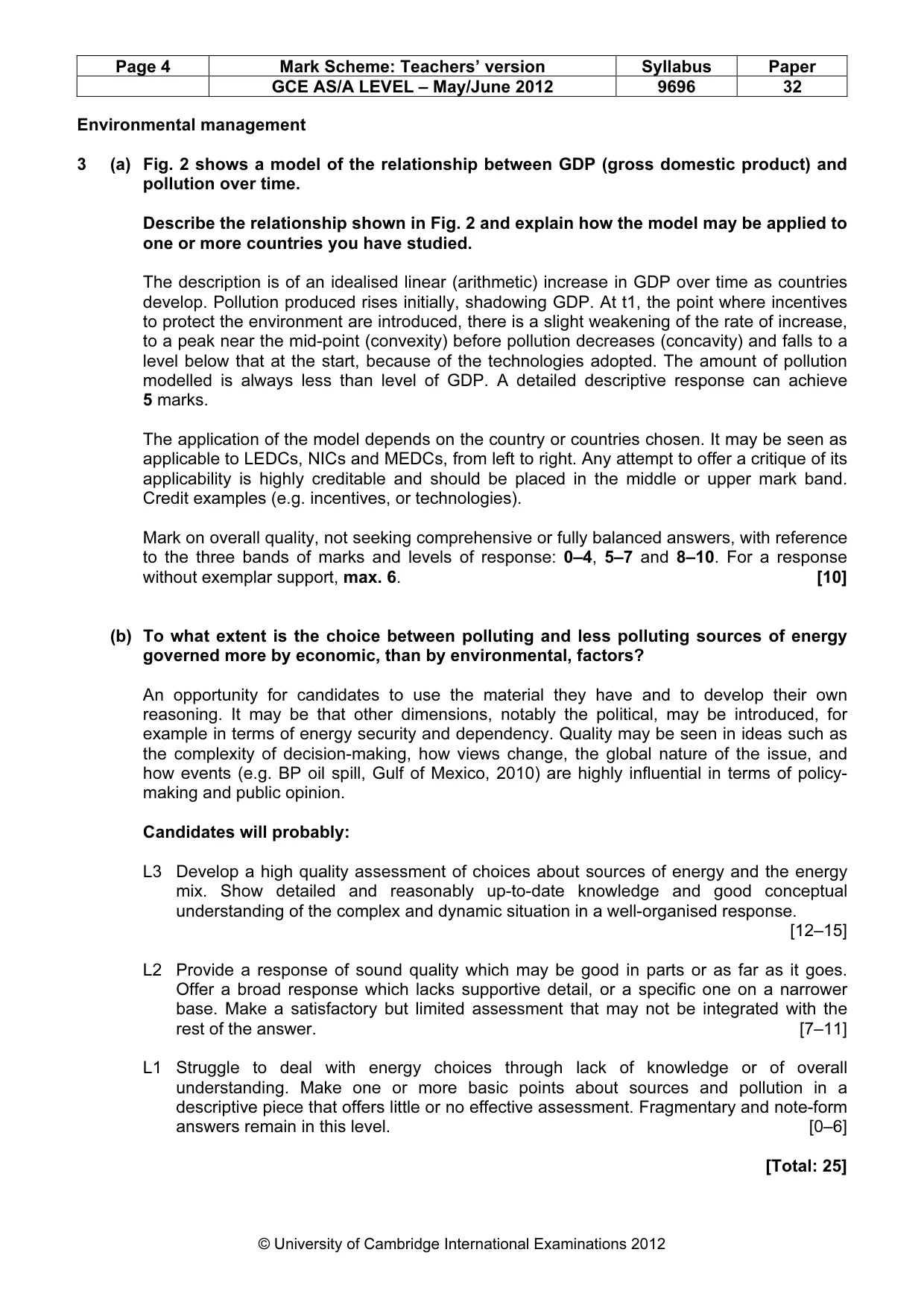 Mark scheme, page 4 of 9