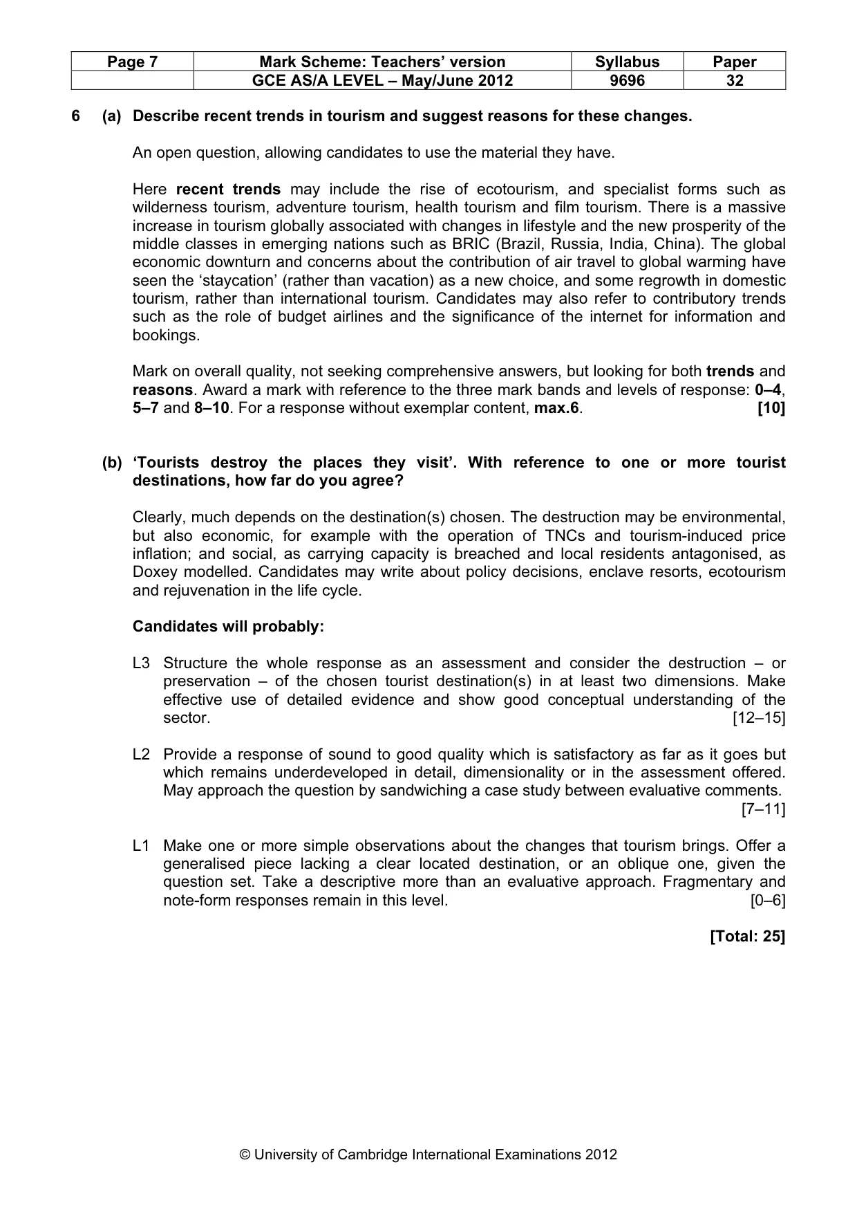 Mark scheme, page 7 of 9