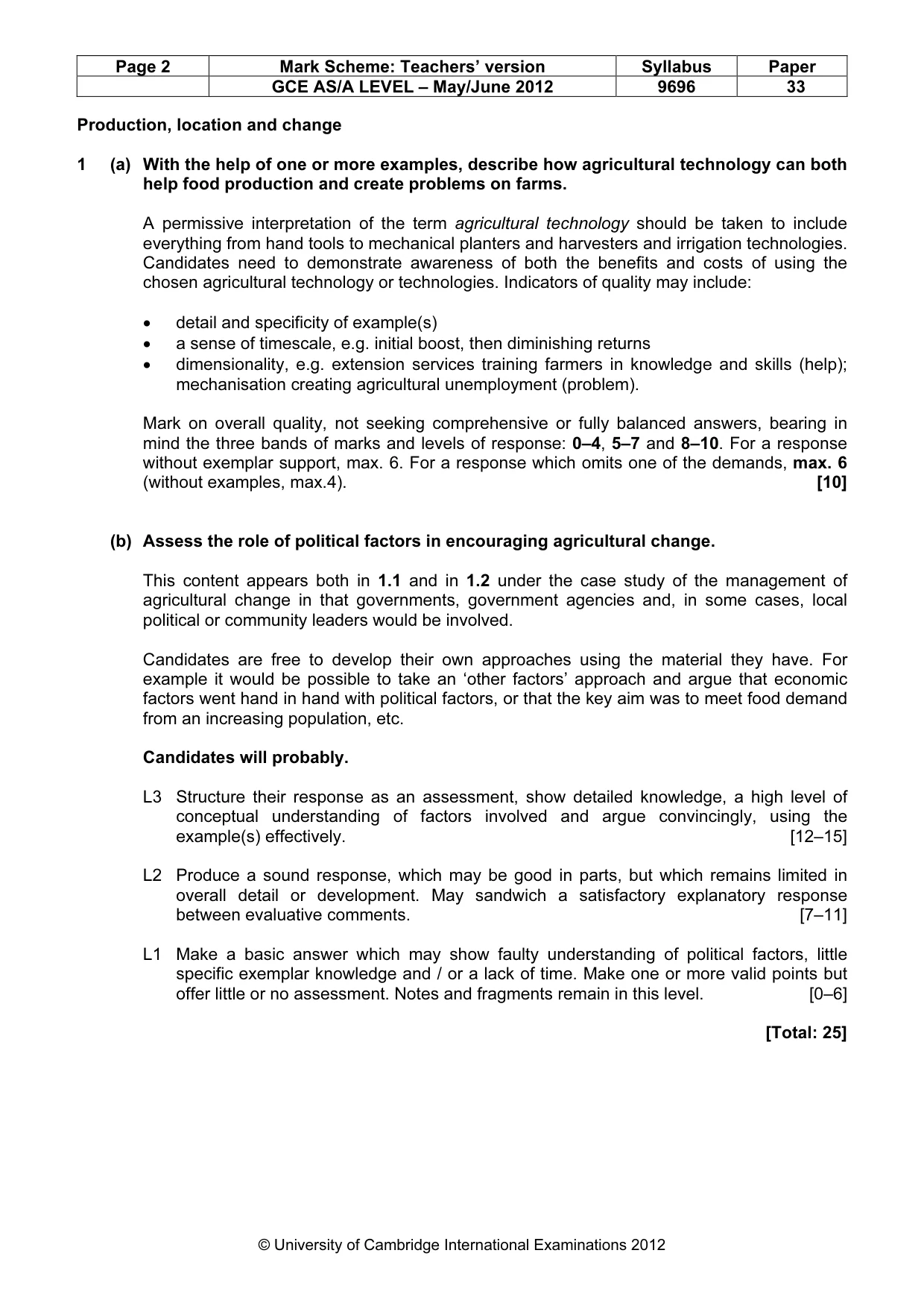 Mark scheme, page 2 of 9