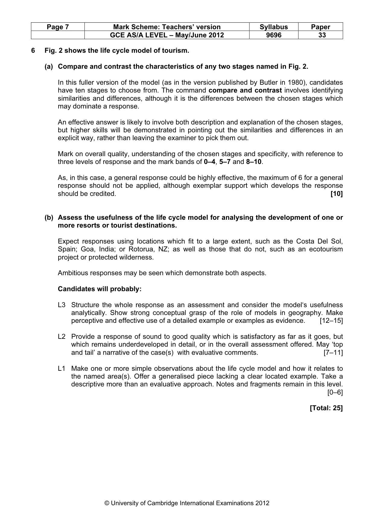 Mark scheme, page 7 of 9
