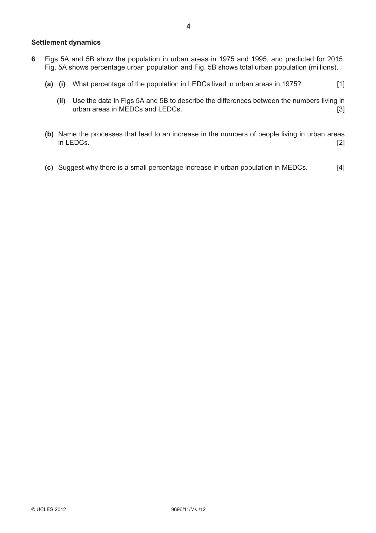 Cambridge A Level Geography 9696 2012 May/June Paper 1 · Variant 1 question paper, page 4 of 8