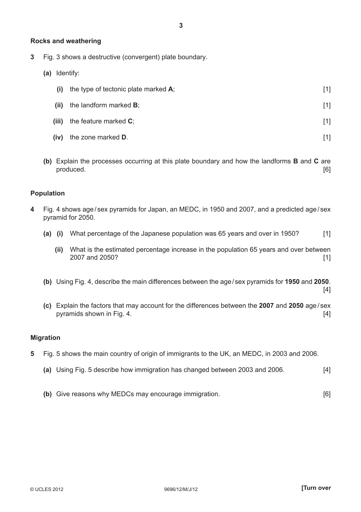 Cambridge A Level Geography 9696 2012 May/June Paper 1 · Variant 2 question paper, page 3 of 8