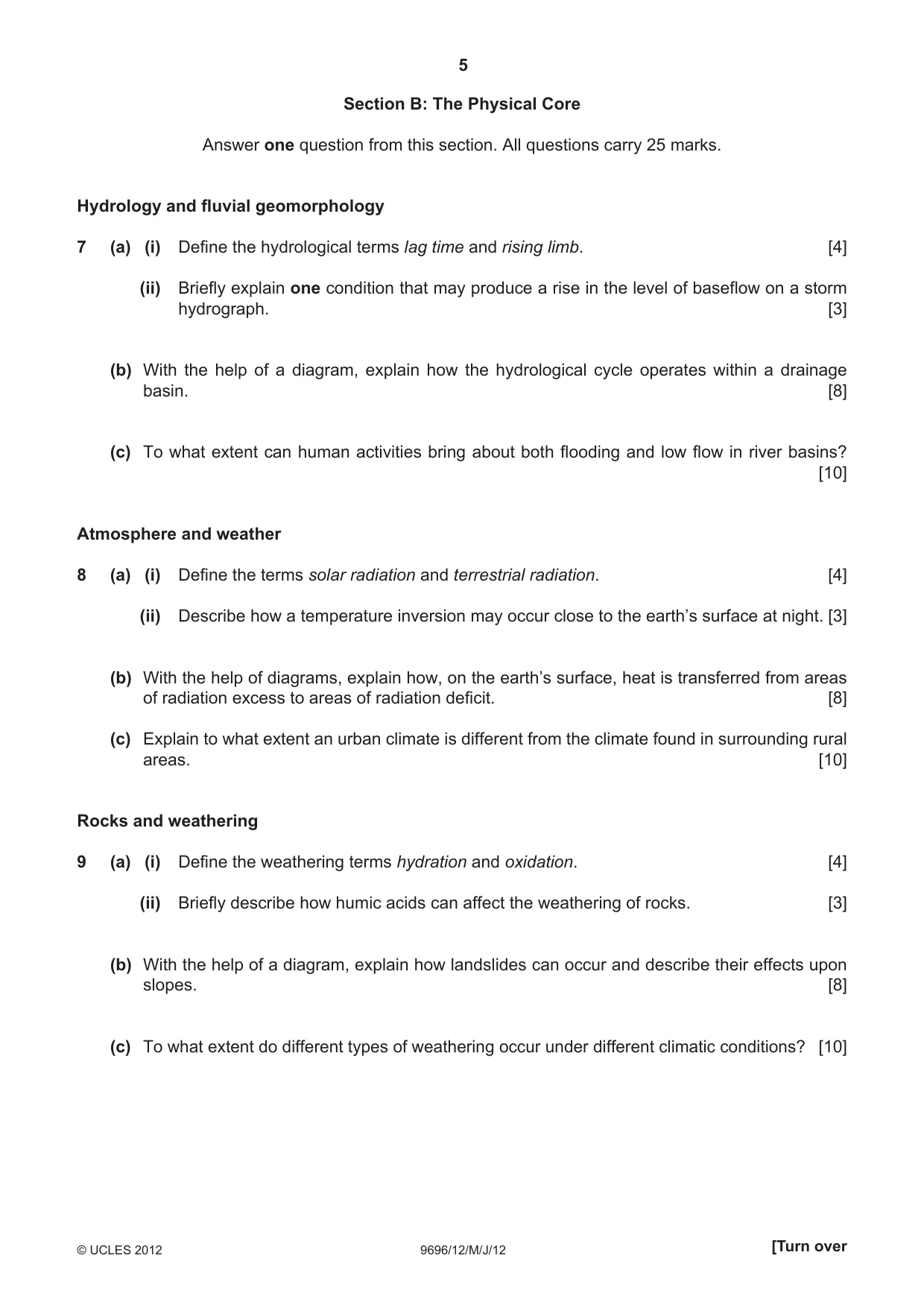Cambridge A Level Geography 9696 2012 May/June Paper 1 · Variant 2 question paper, page 5 of 8