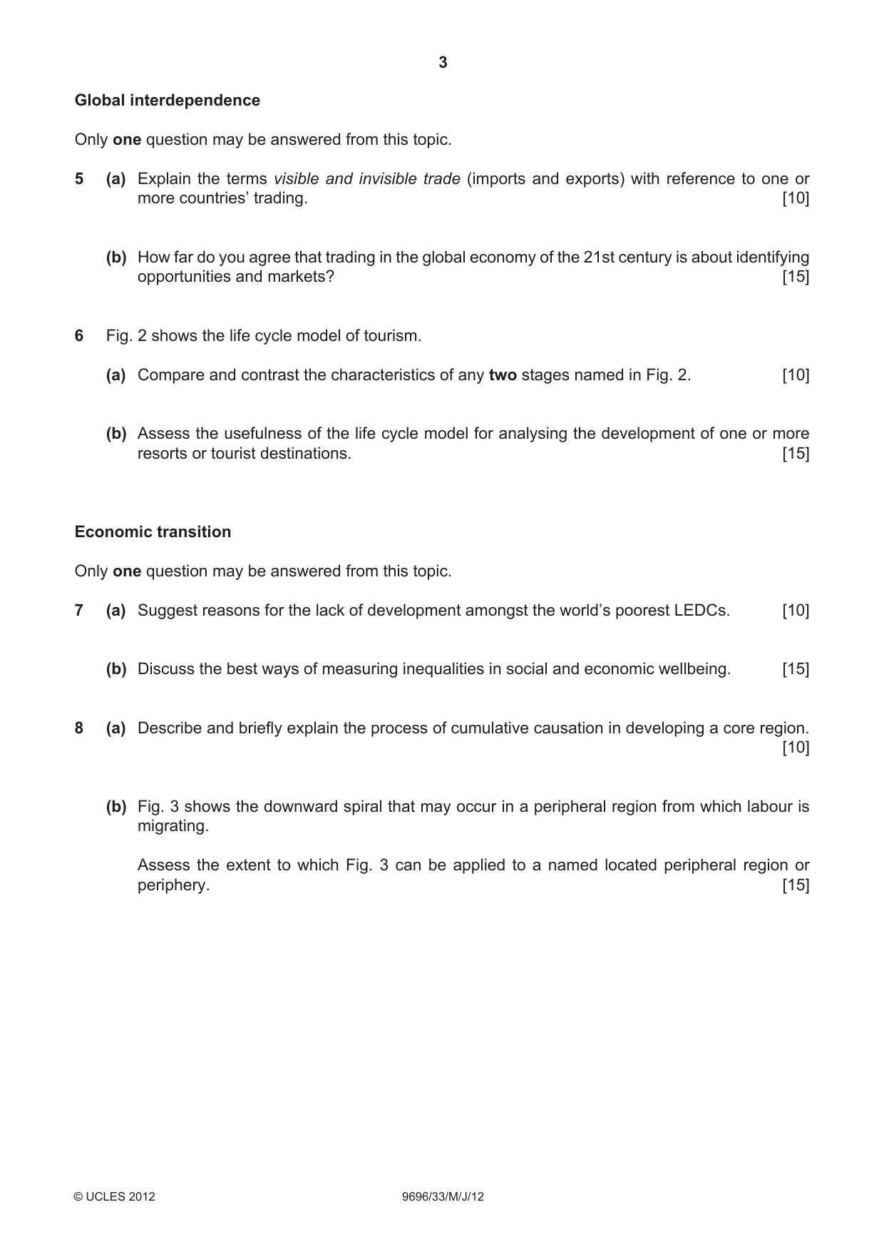 Cambridge A Level Geography 9696 2012 May/June Paper 3 · Variant 3 question paper, page 3 of 4