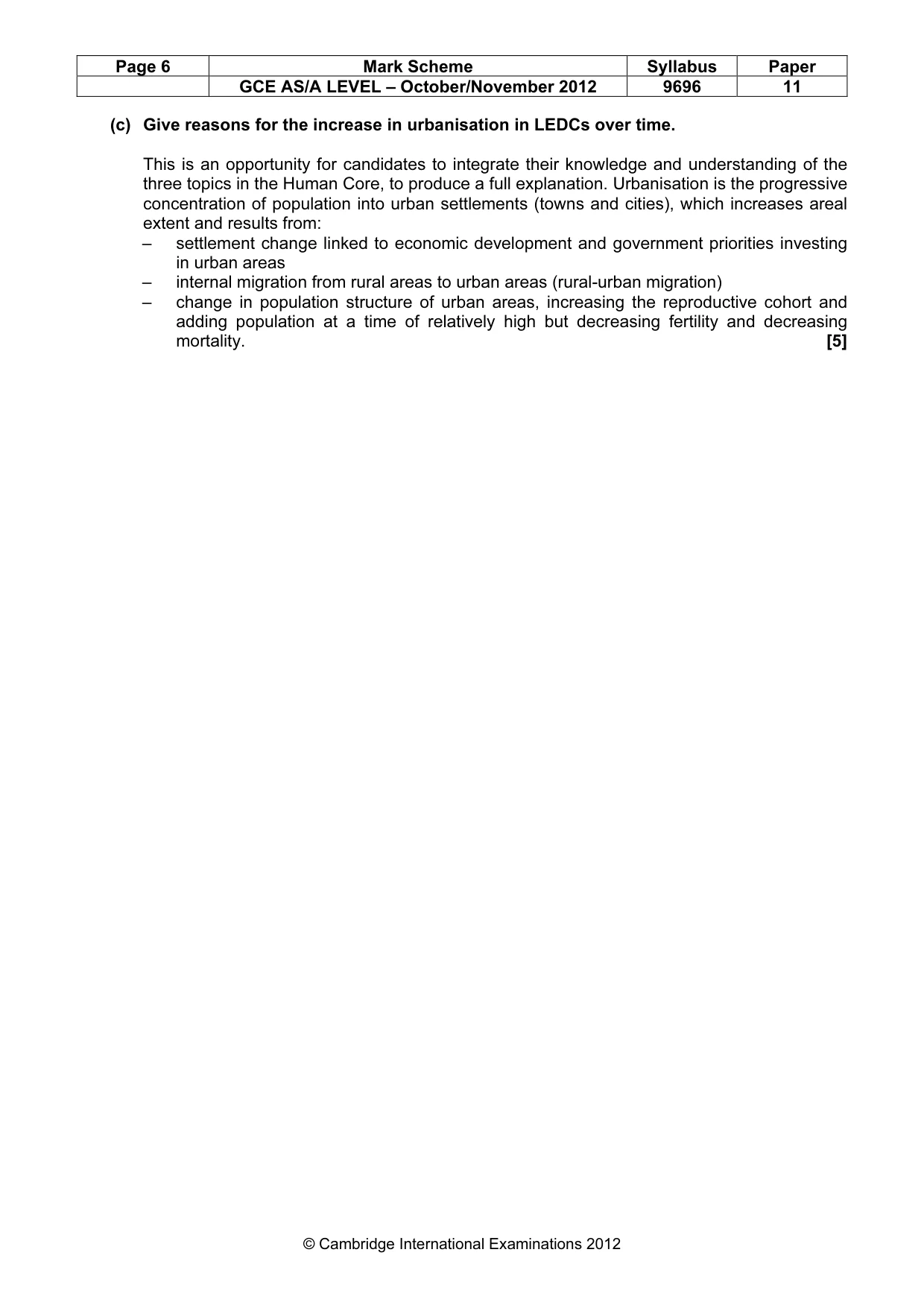 Mark scheme, page 6 of 13