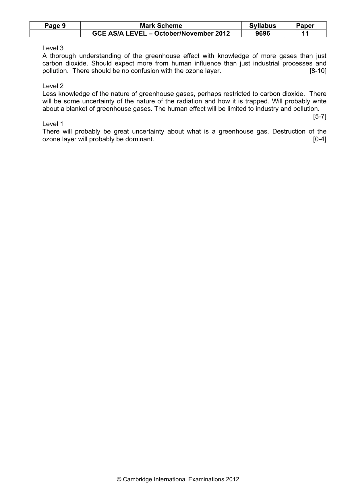 Mark scheme, page 9 of 13