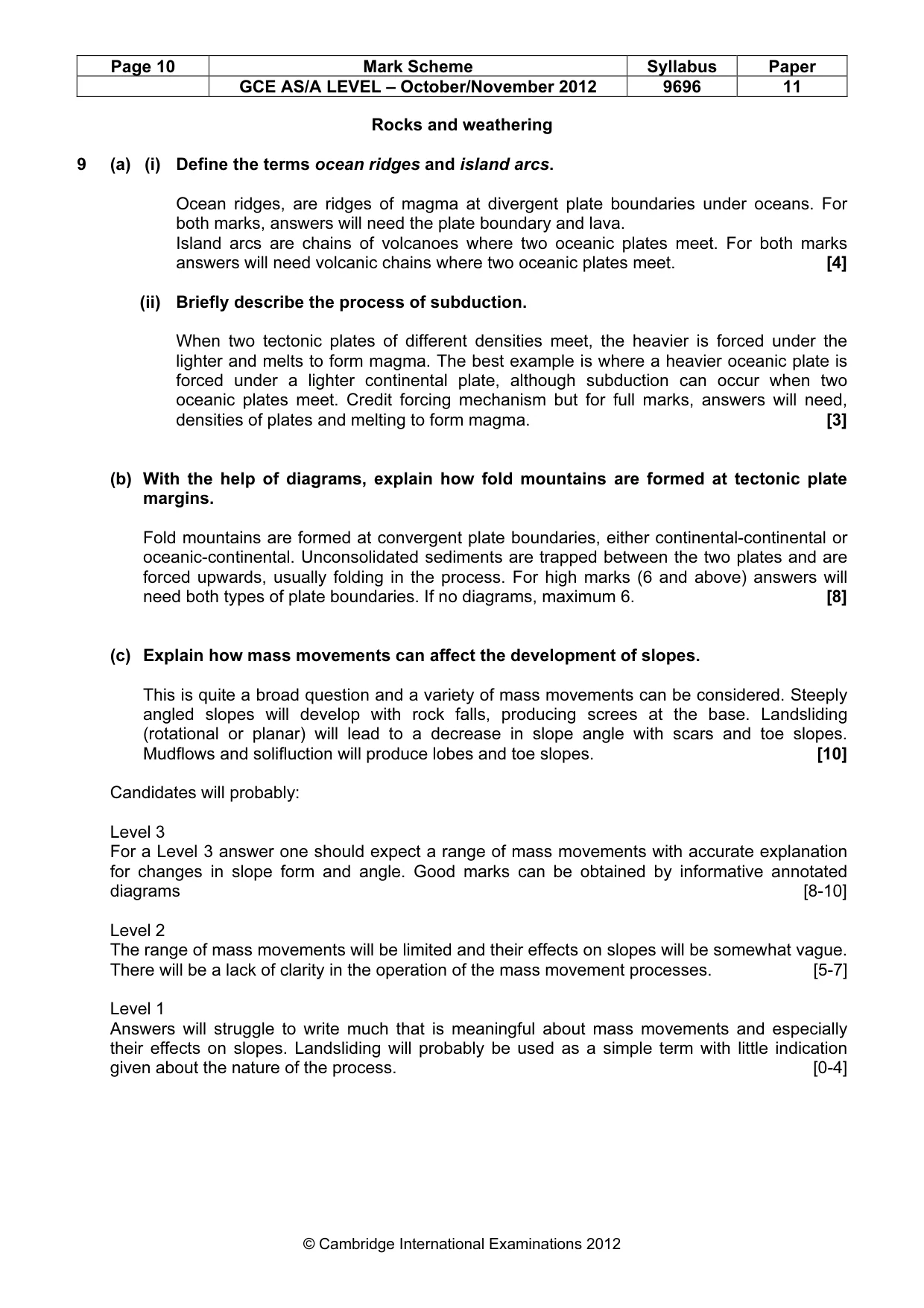 Mark scheme, page 10 of 13