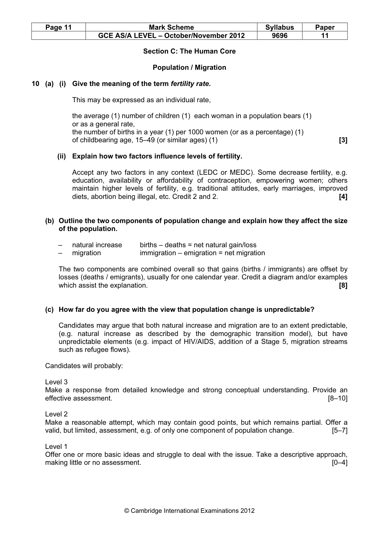 Mark scheme, page 11 of 13