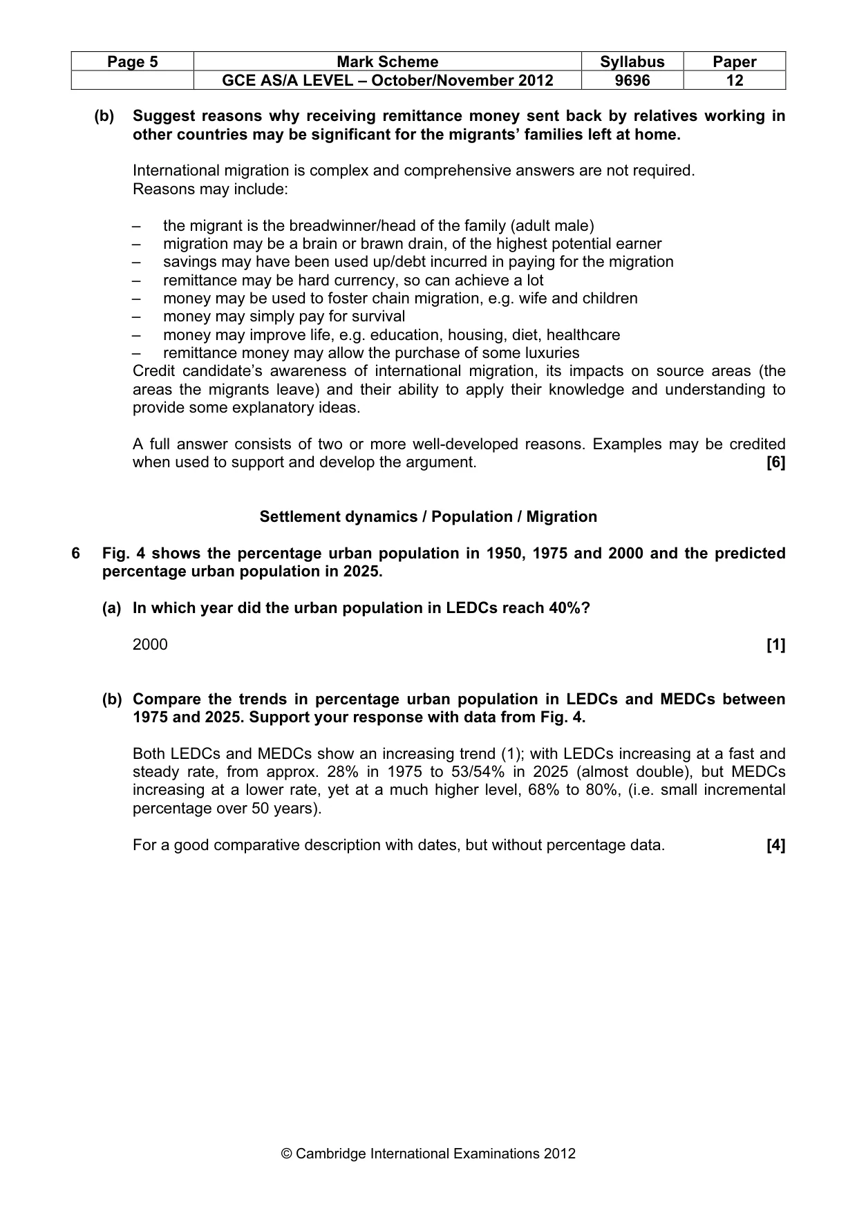 Mark scheme, page 5 of 13