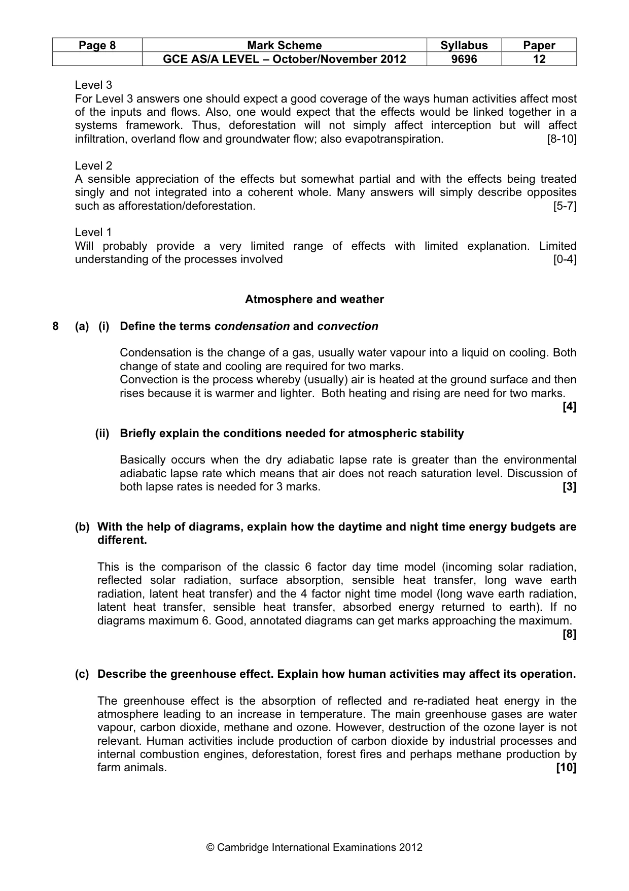 Mark scheme, page 8 of 13