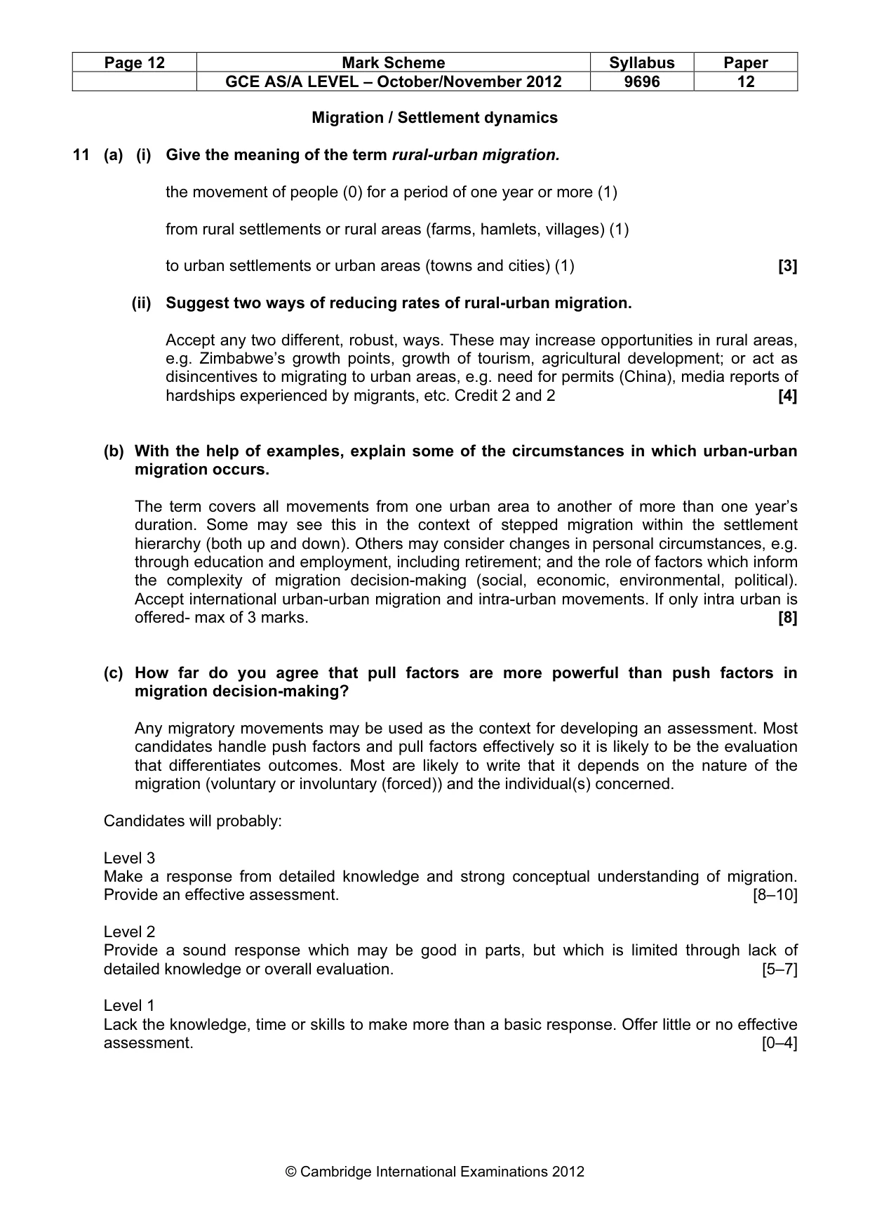 Mark scheme, page 12 of 13