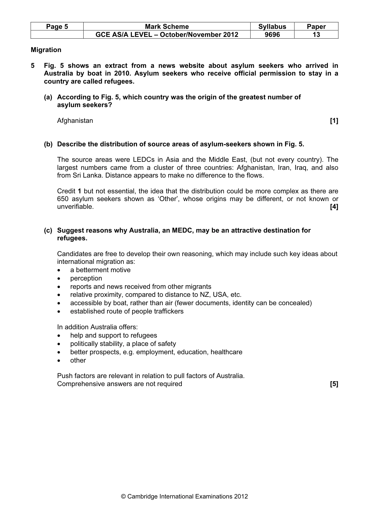 Mark scheme, page 5 of 15