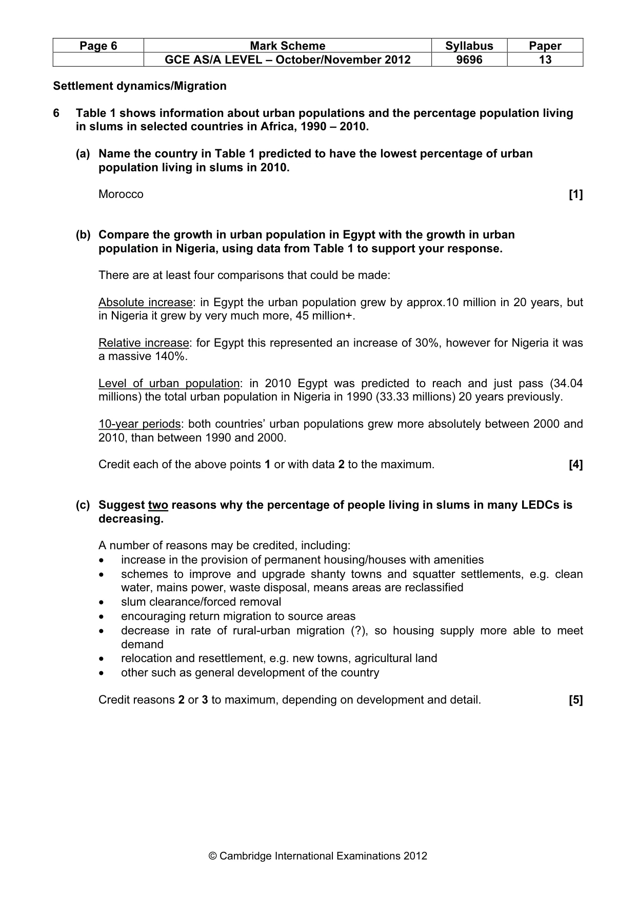 Mark scheme, page 6 of 15
