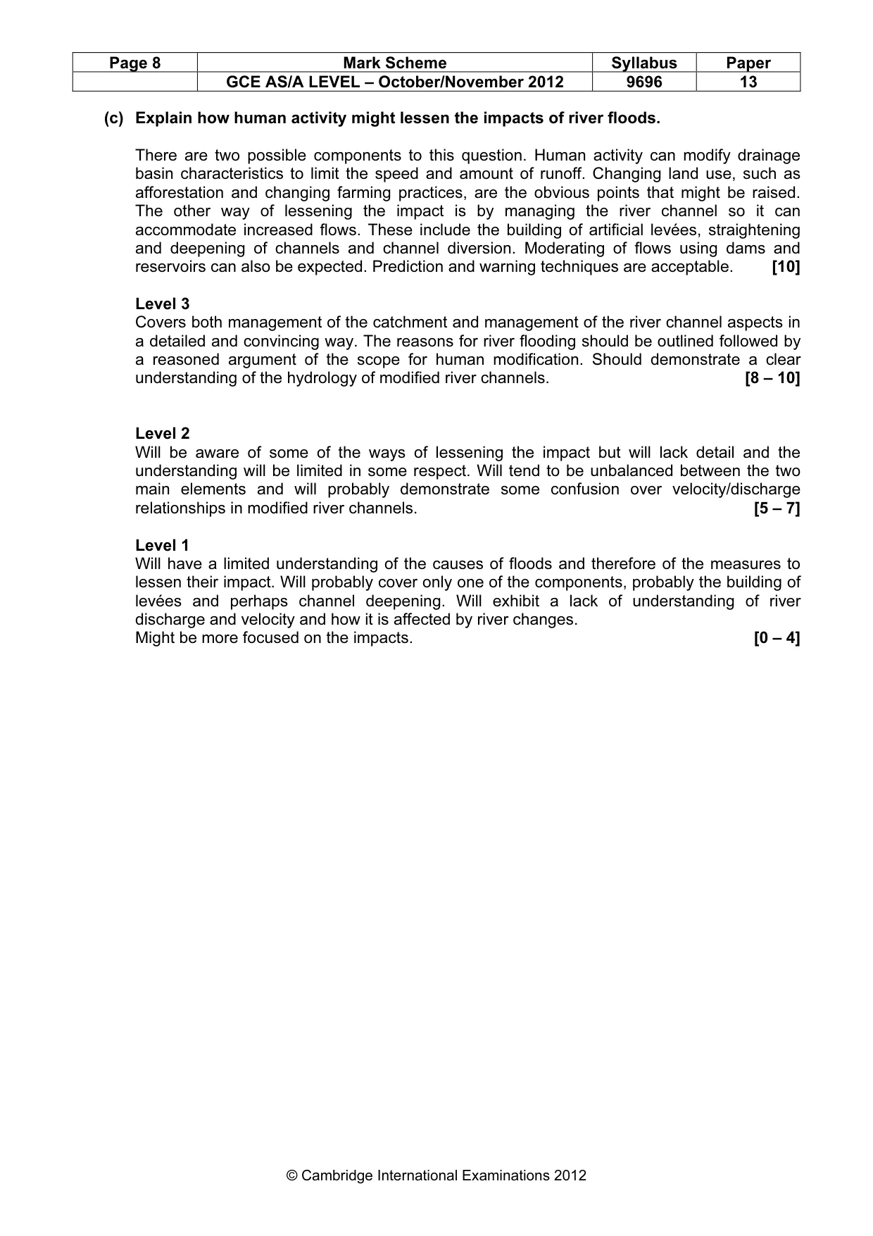 Mark scheme, page 8 of 15