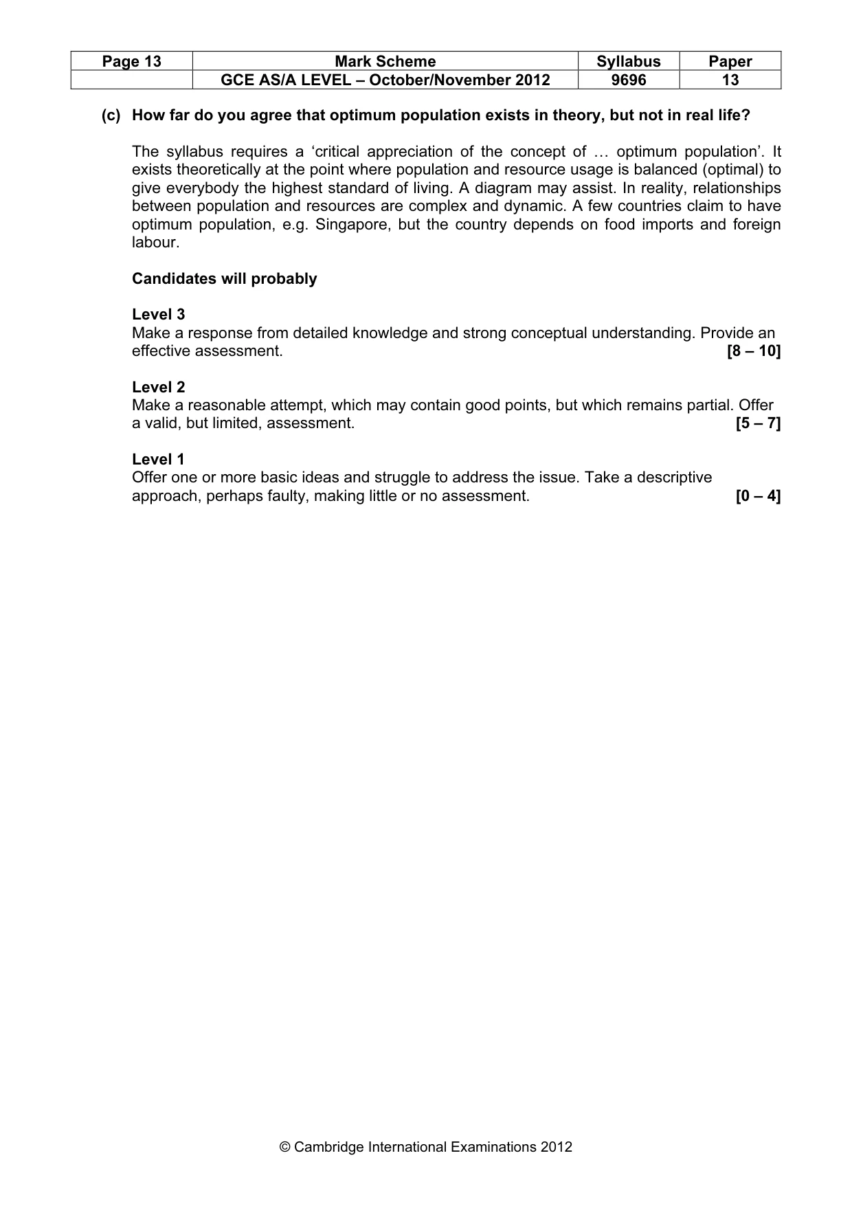 Mark scheme, page 13 of 15