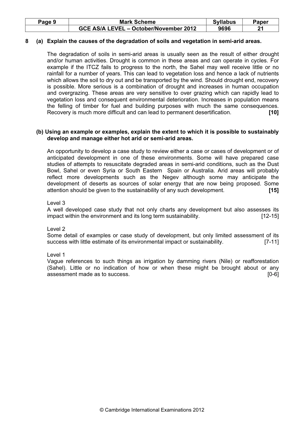 Mark scheme, page 9 of 9