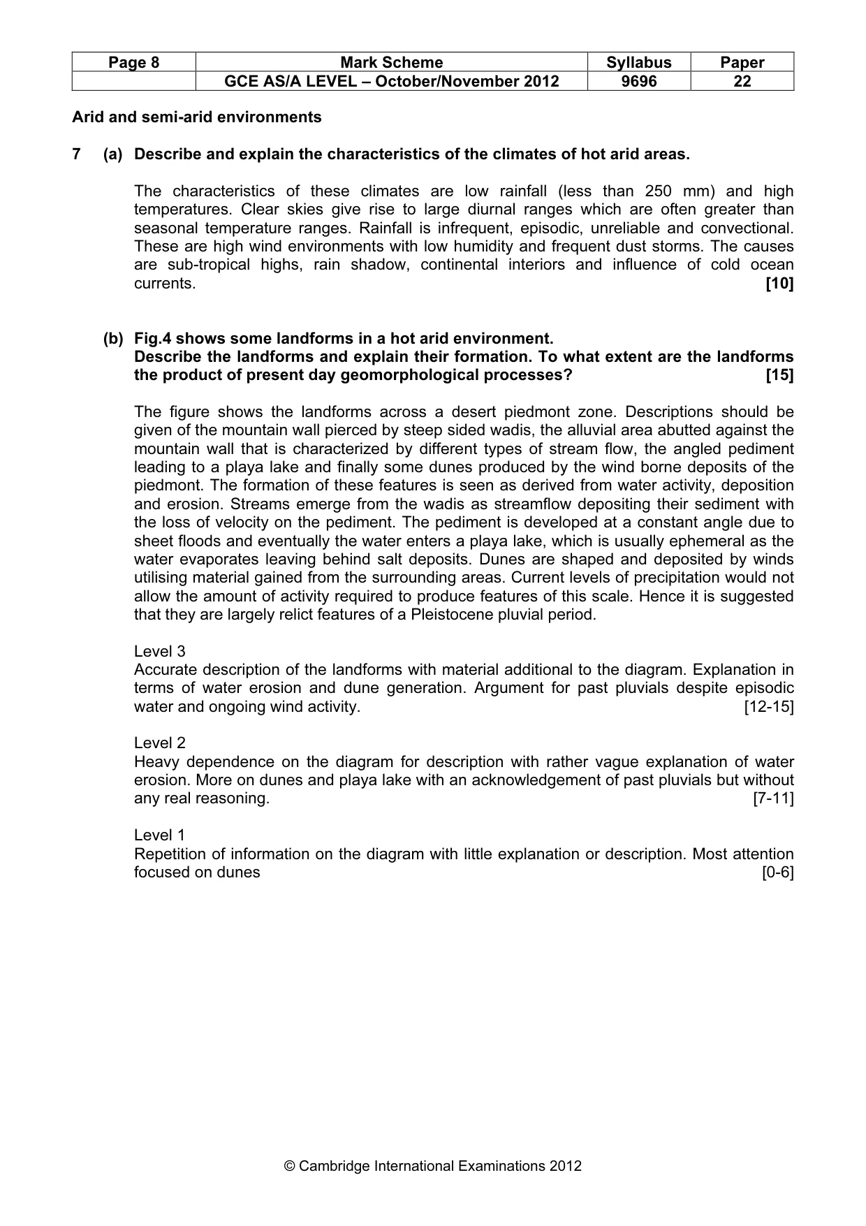 Mark scheme, page 8 of 9