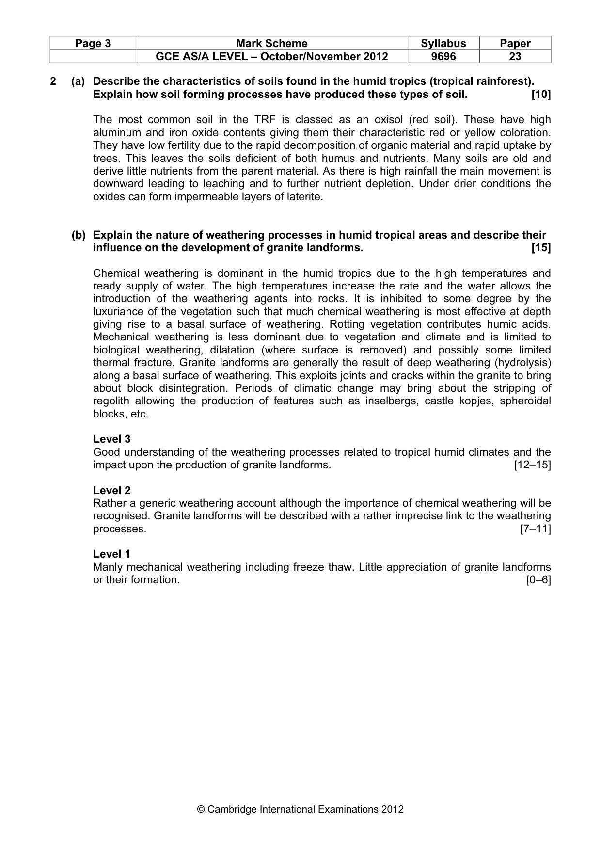 Mark scheme, page 3 of 9