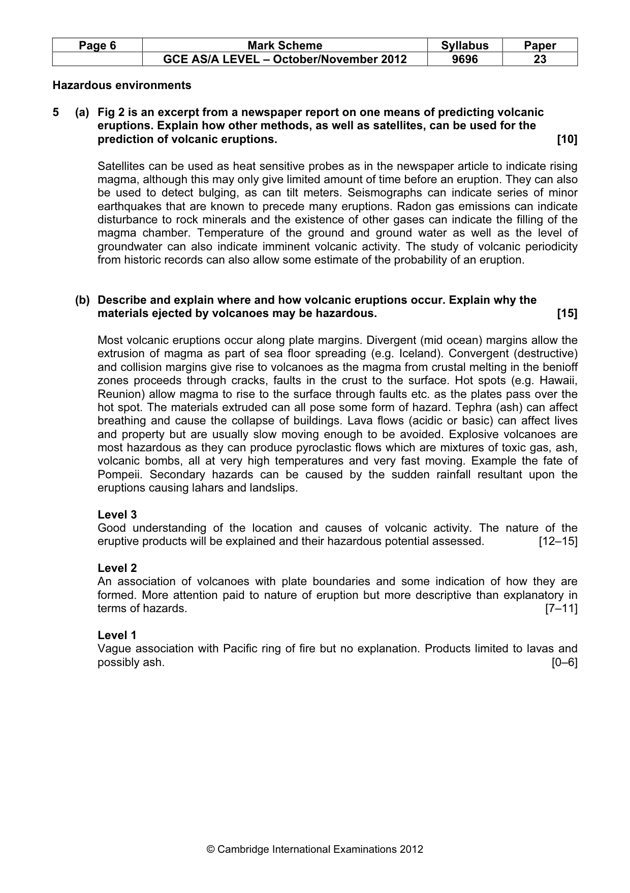 Mark scheme, page 6 of 9