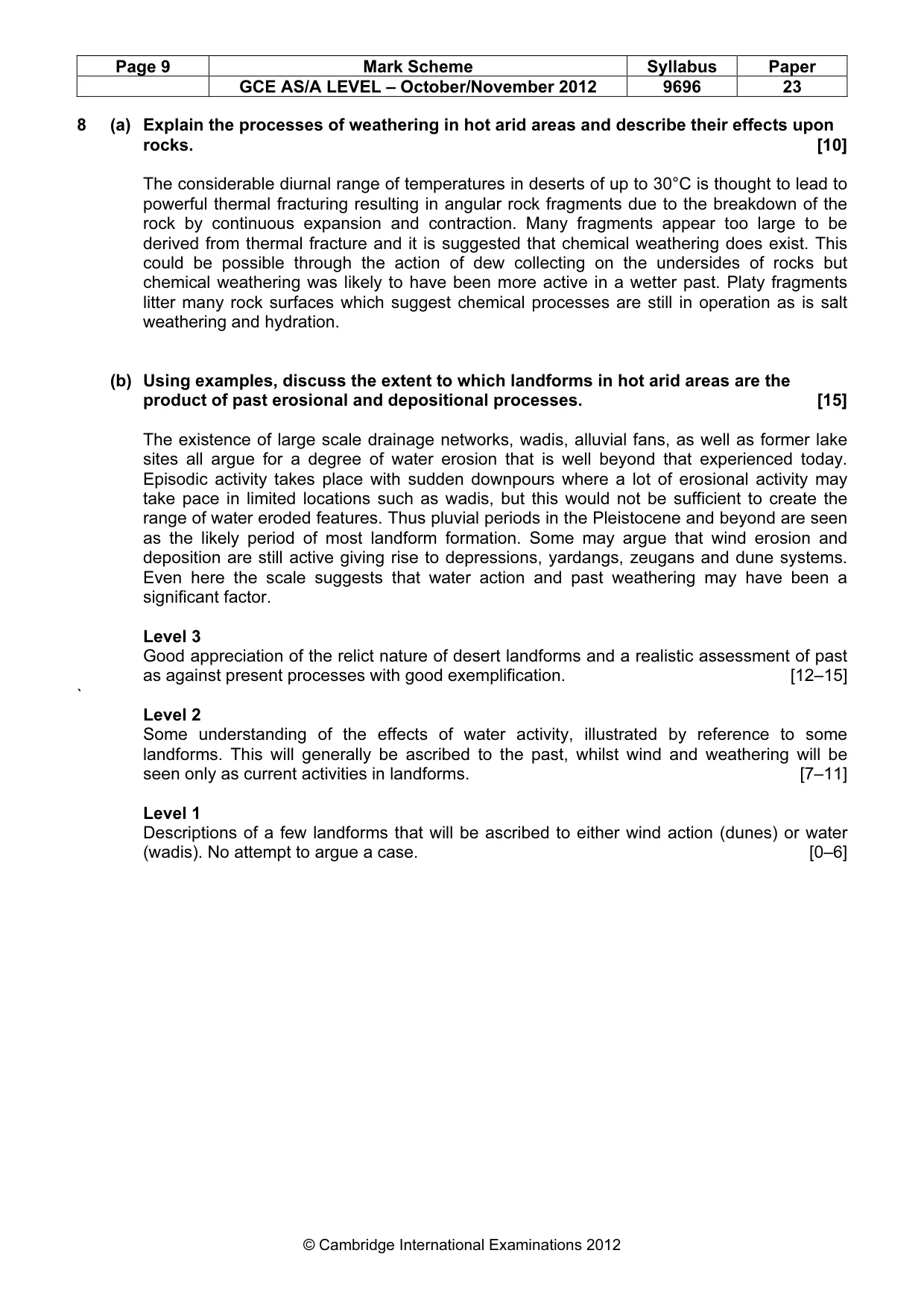 Mark scheme, page 9 of 9