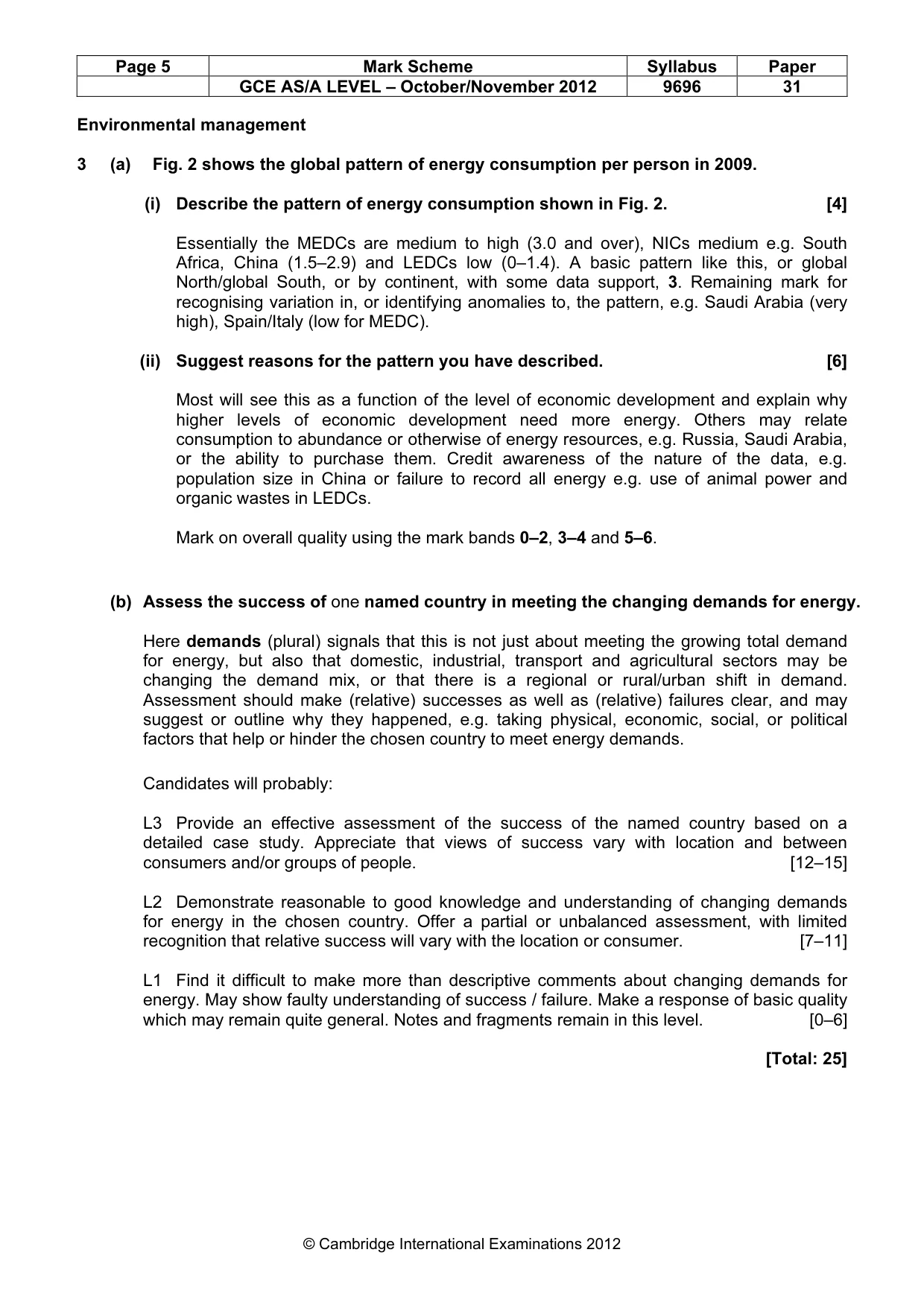 Mark scheme, page 5 of 10