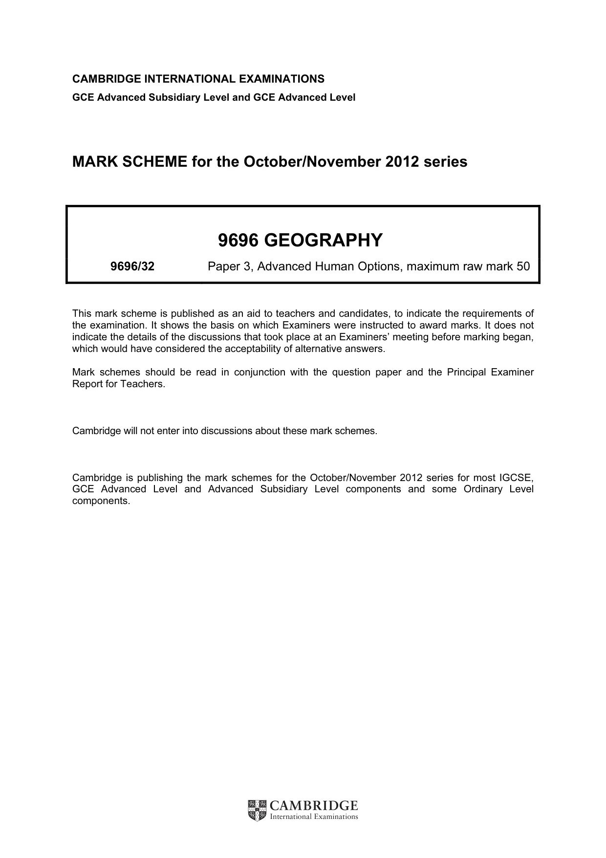 Mark scheme, page 1 of 10
