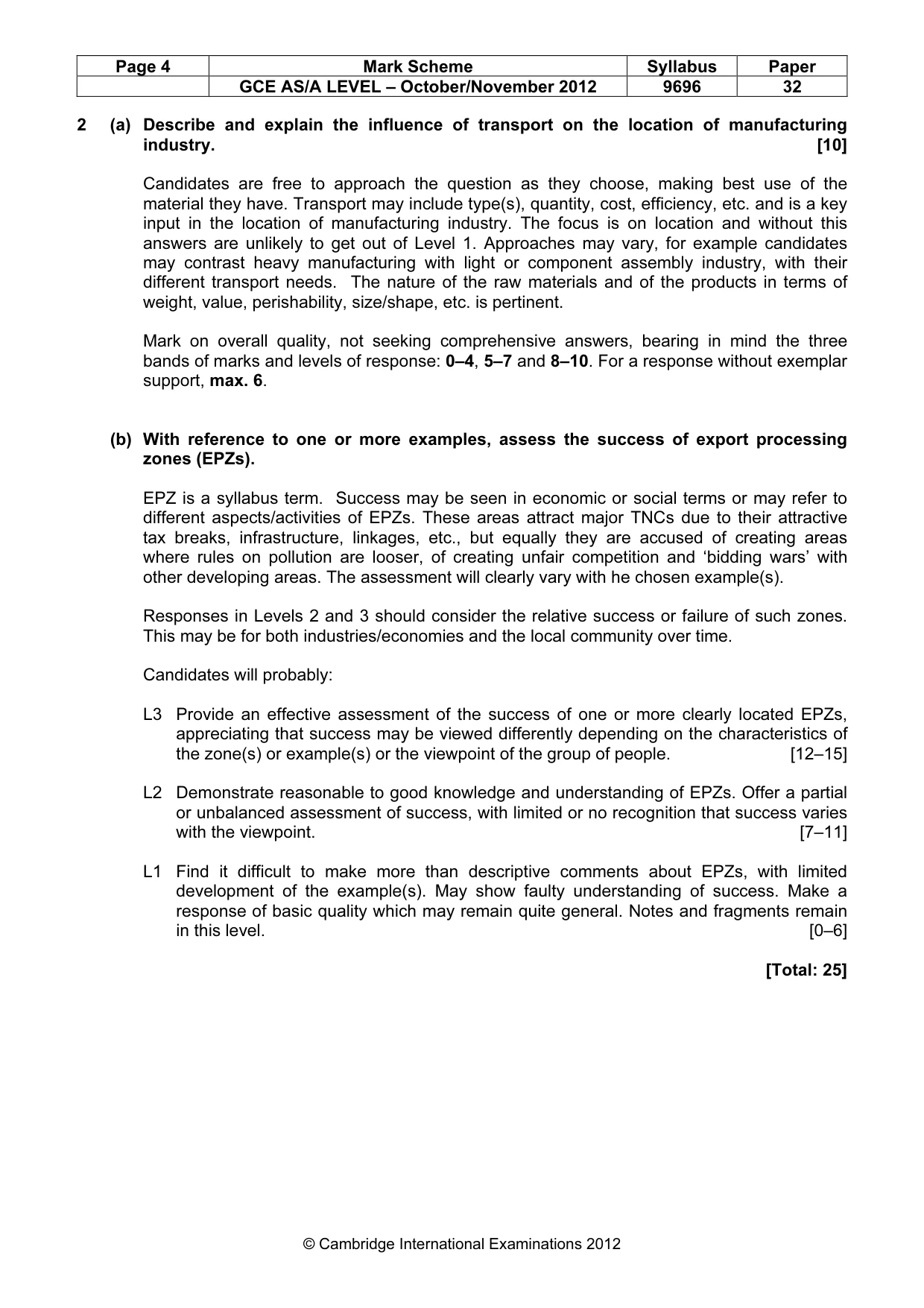 Mark scheme, page 4 of 10