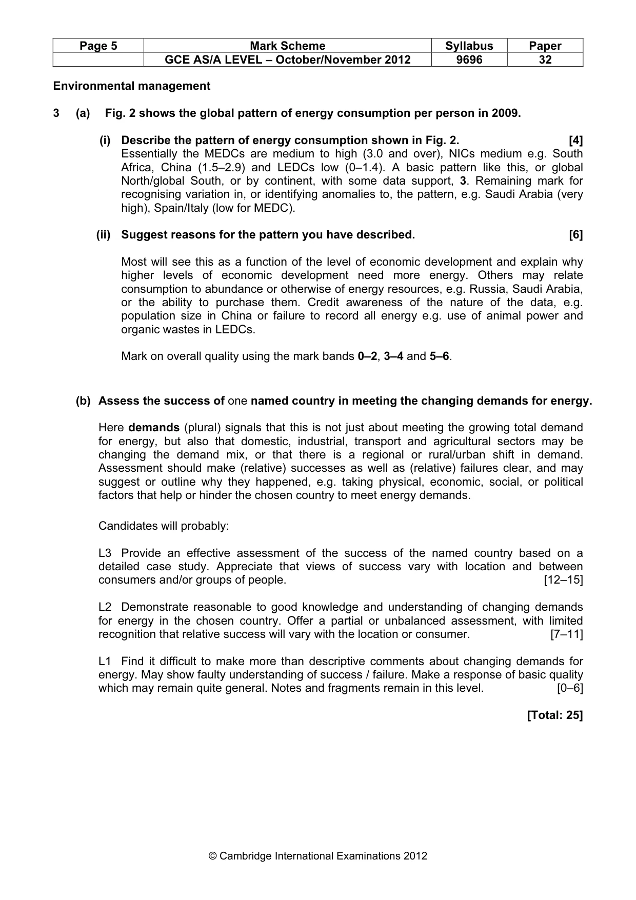 Mark scheme, page 5 of 10