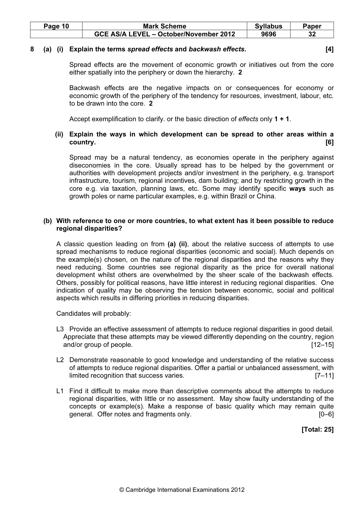 Mark scheme, page 10 of 10
