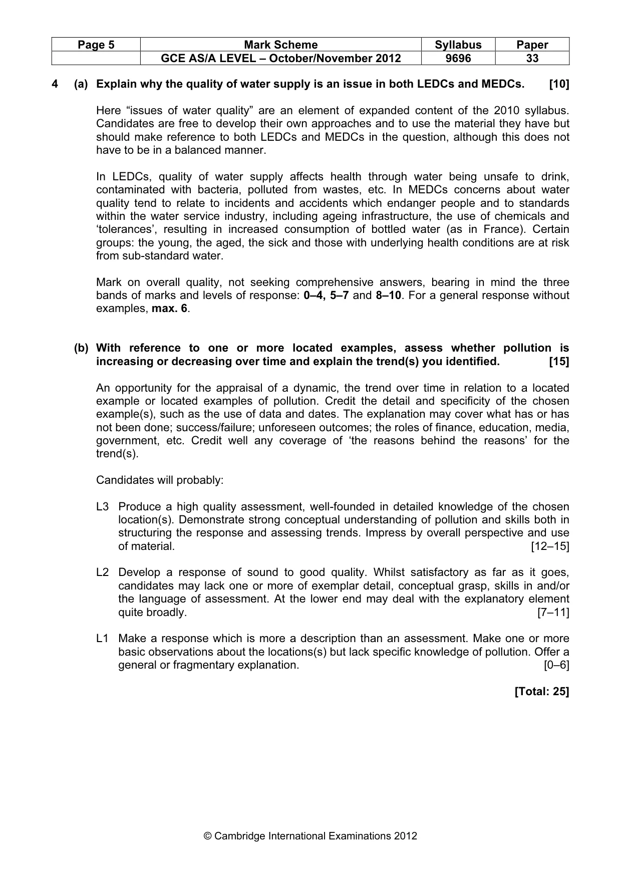Mark scheme, page 5 of 10