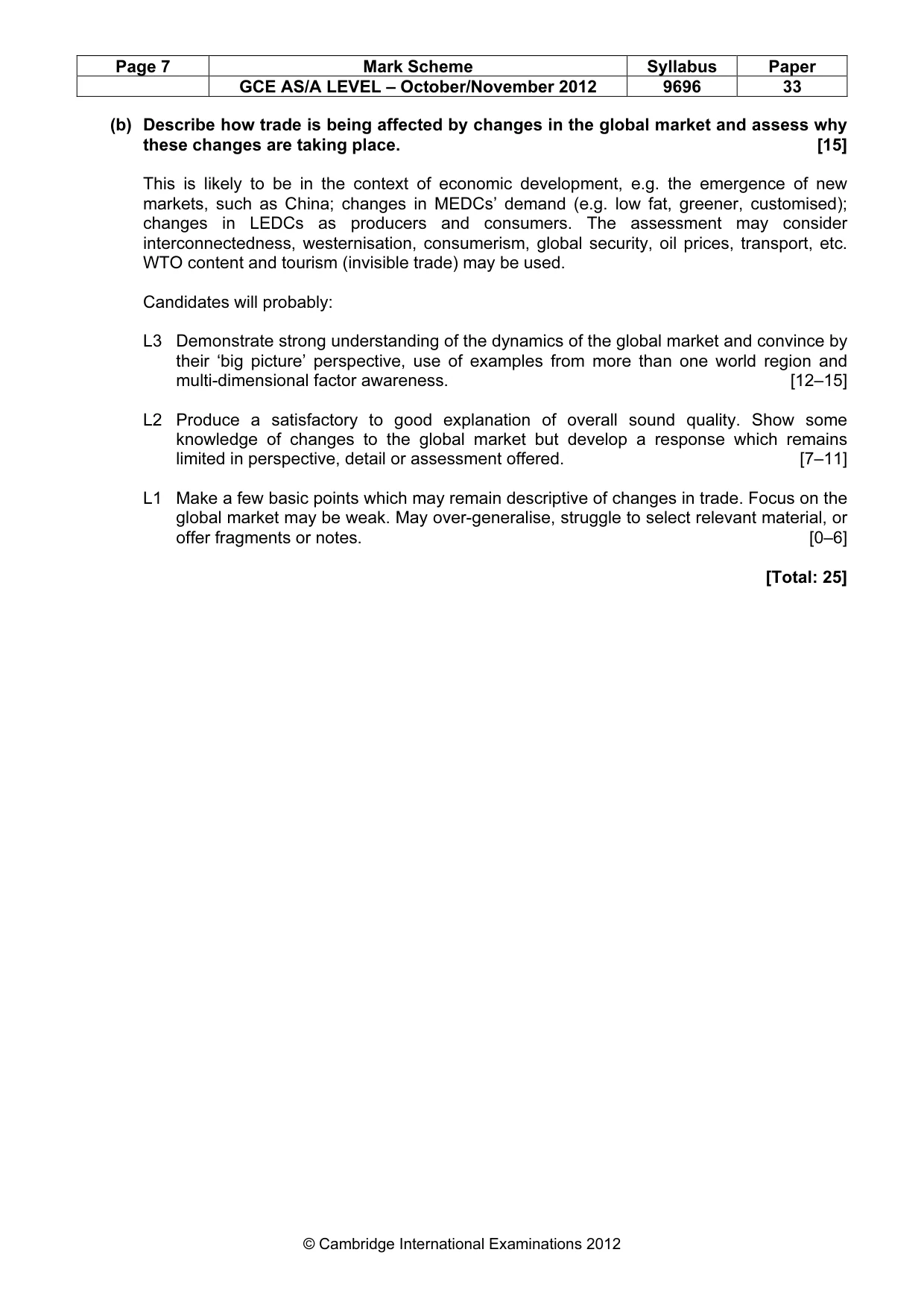 Mark scheme, page 7 of 10