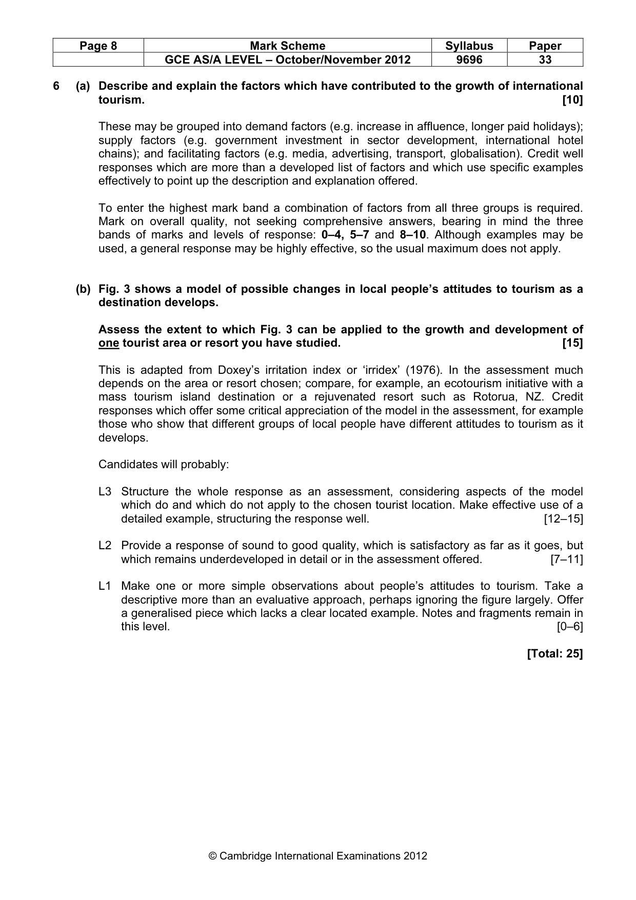 Mark scheme, page 8 of 10