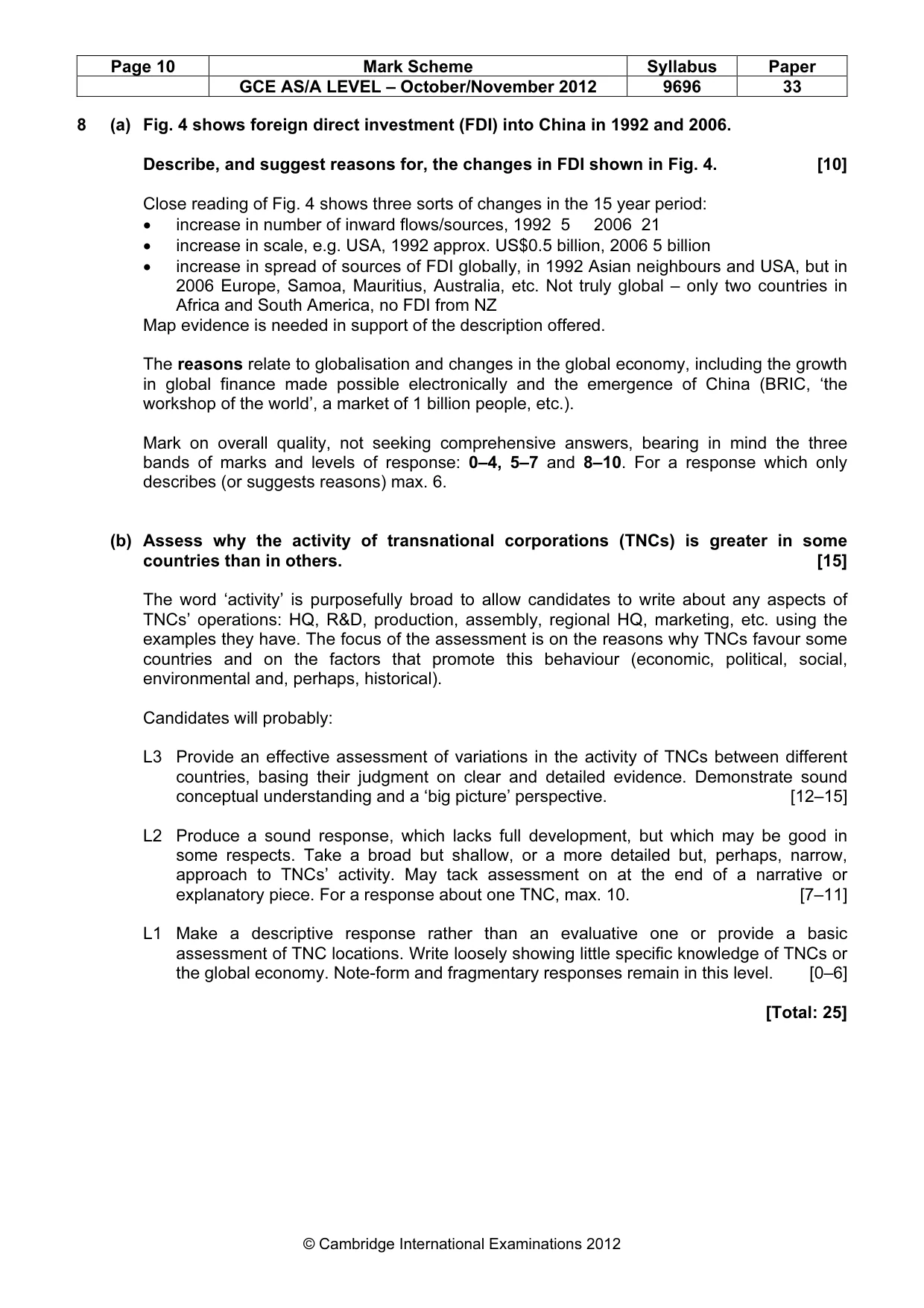 Mark scheme, page 10 of 10