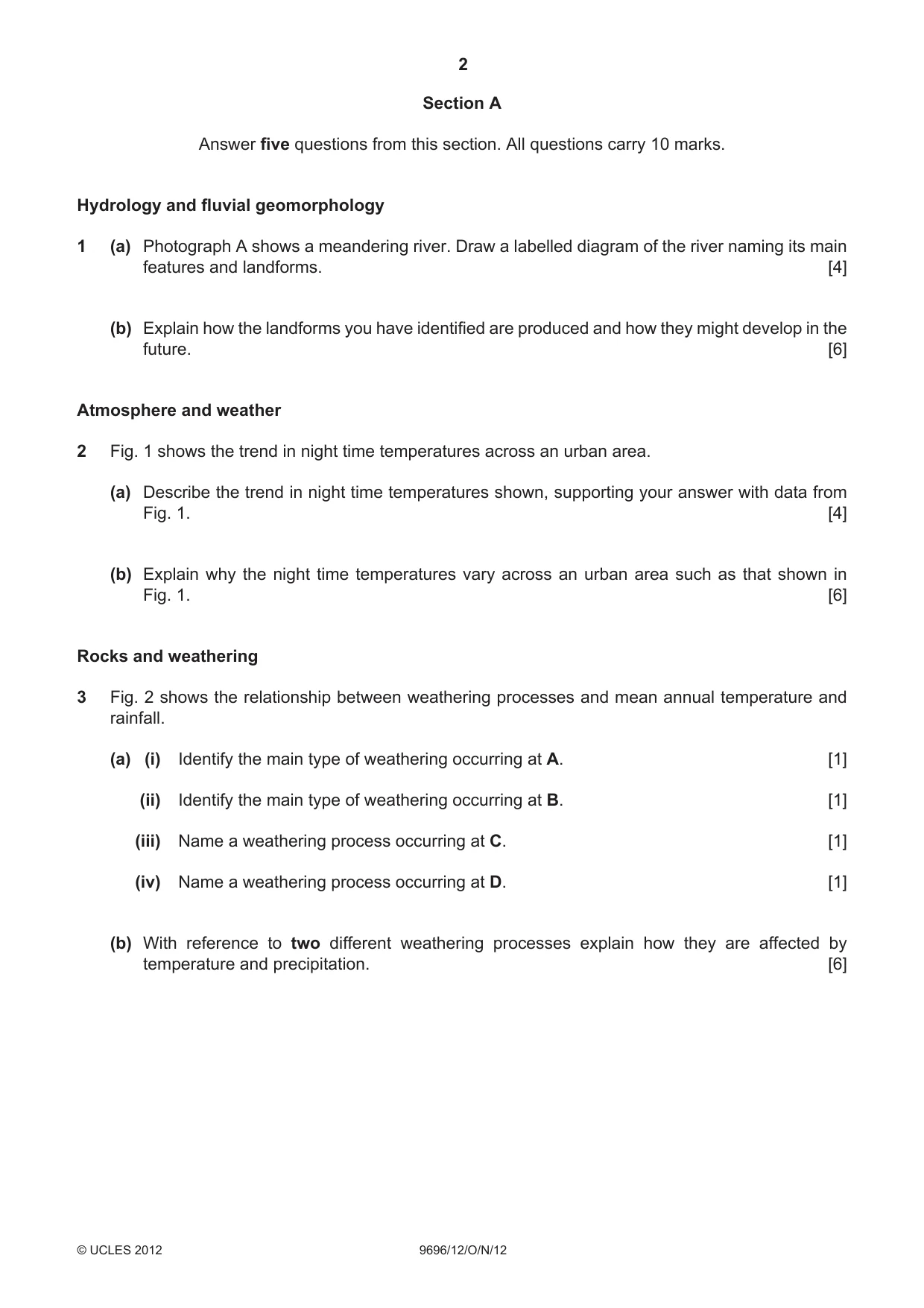 Cambridge A Level Geography 9696 2012 Oct/Nov Paper 1 · Variant 2 question paper, page 2 of 8
