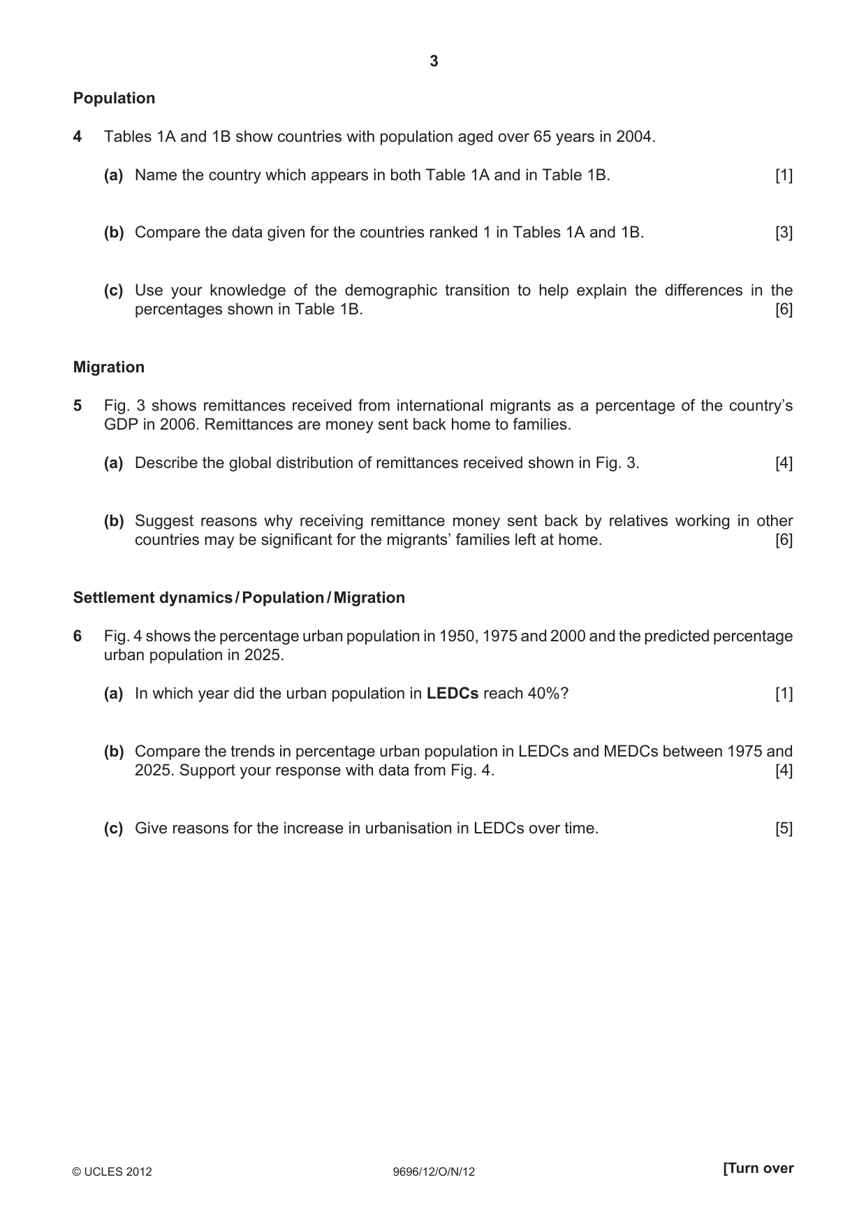 Cambridge A Level Geography 9696 2012 Oct/Nov Paper 1 · Variant 2 question paper, page 3 of 8