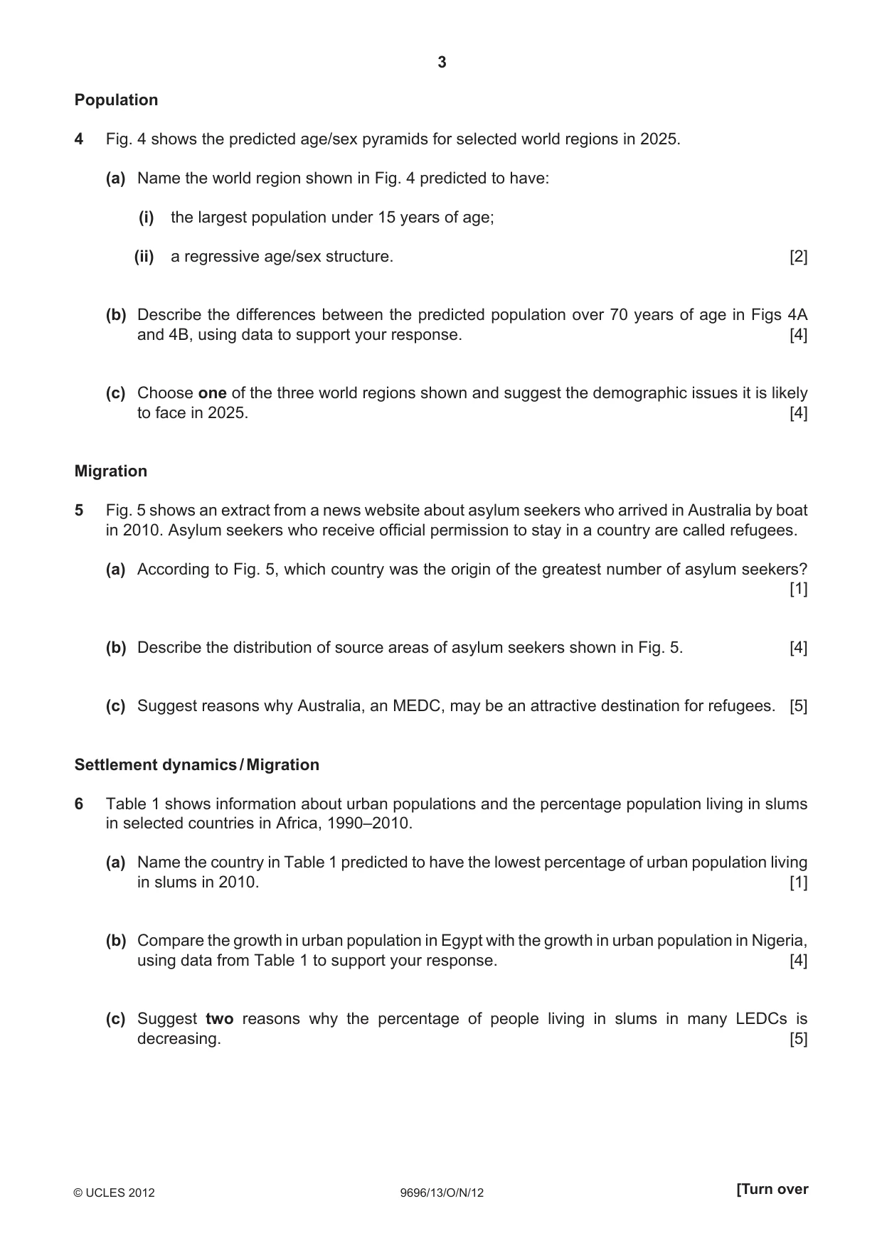 Cambridge A Level Geography 9696 2012 Oct/Nov Paper 1 · Variant 3 question paper, page 3 of 8
