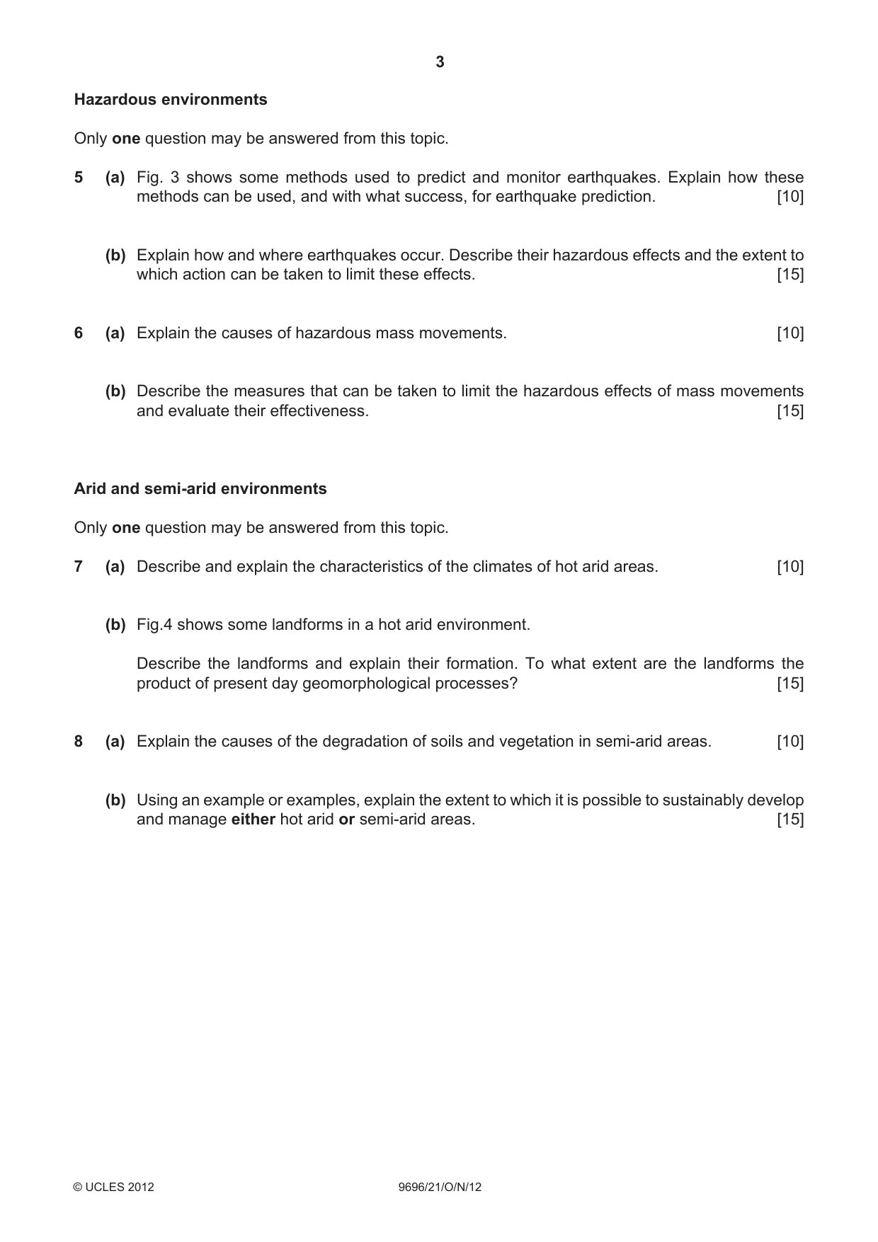 Cambridge A Level Geography 9696 2012 Oct/Nov Paper 2 · Variant 1 question paper, page 3 of 4