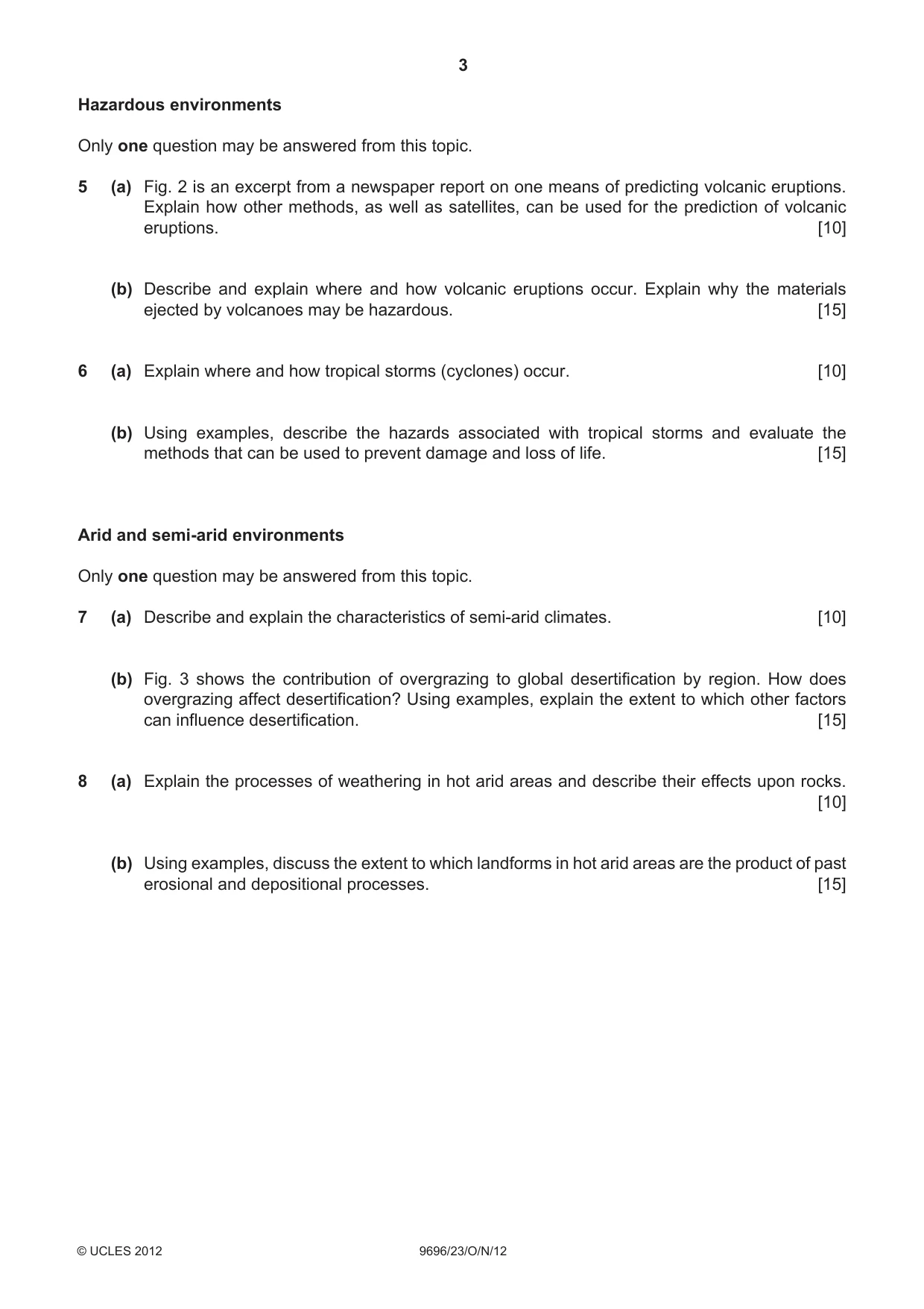 Cambridge A Level Geography 9696 2012 Oct/Nov Paper 2 · Variant 3 question paper, page 3 of 4