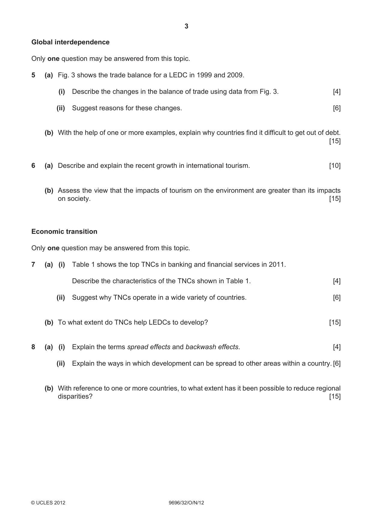 Cambridge A Level Geography 9696 2012 Oct/Nov Paper 3 · Variant 2 question paper, page 3 of 4