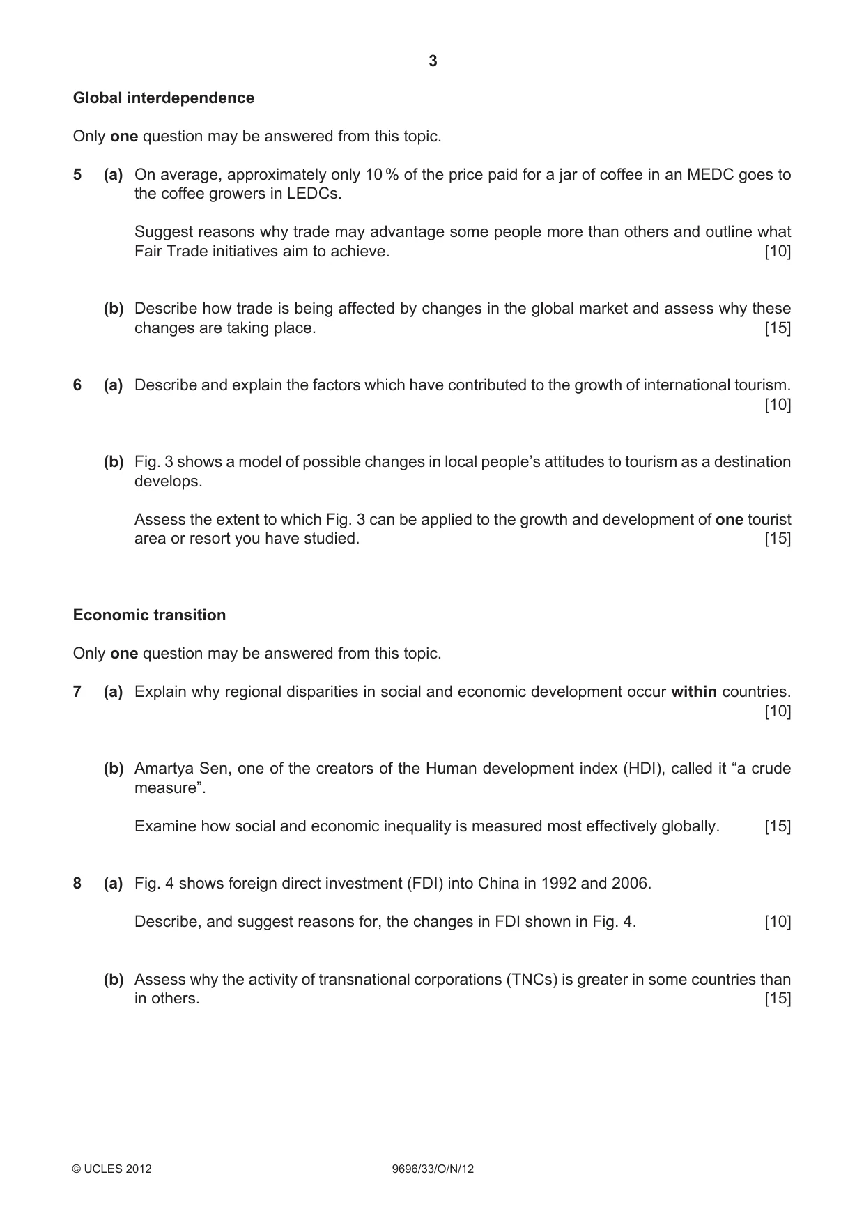 Cambridge A Level Geography 9696 2012 Oct/Nov Paper 3 · Variant 3 question paper, page 3 of 4
