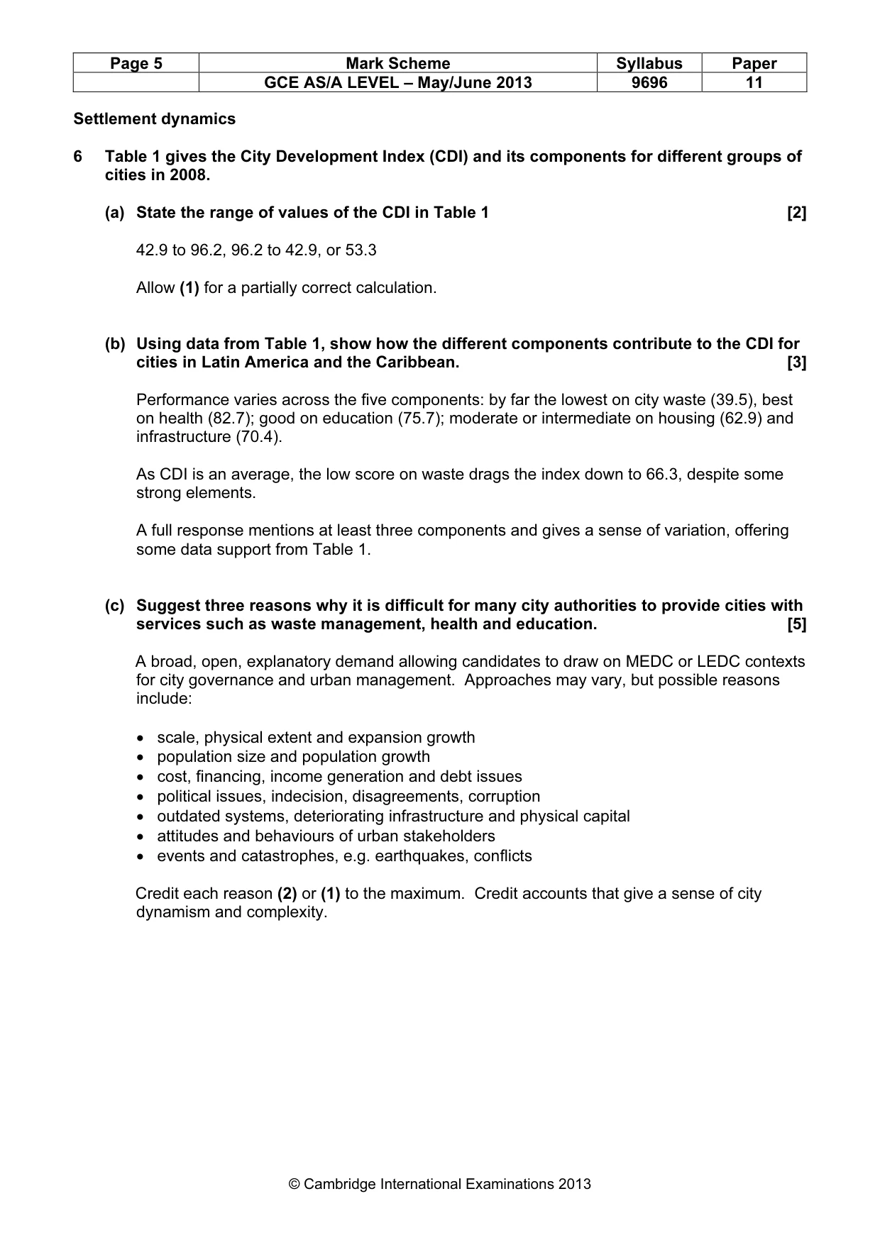 Mark scheme, page 5 of 13
