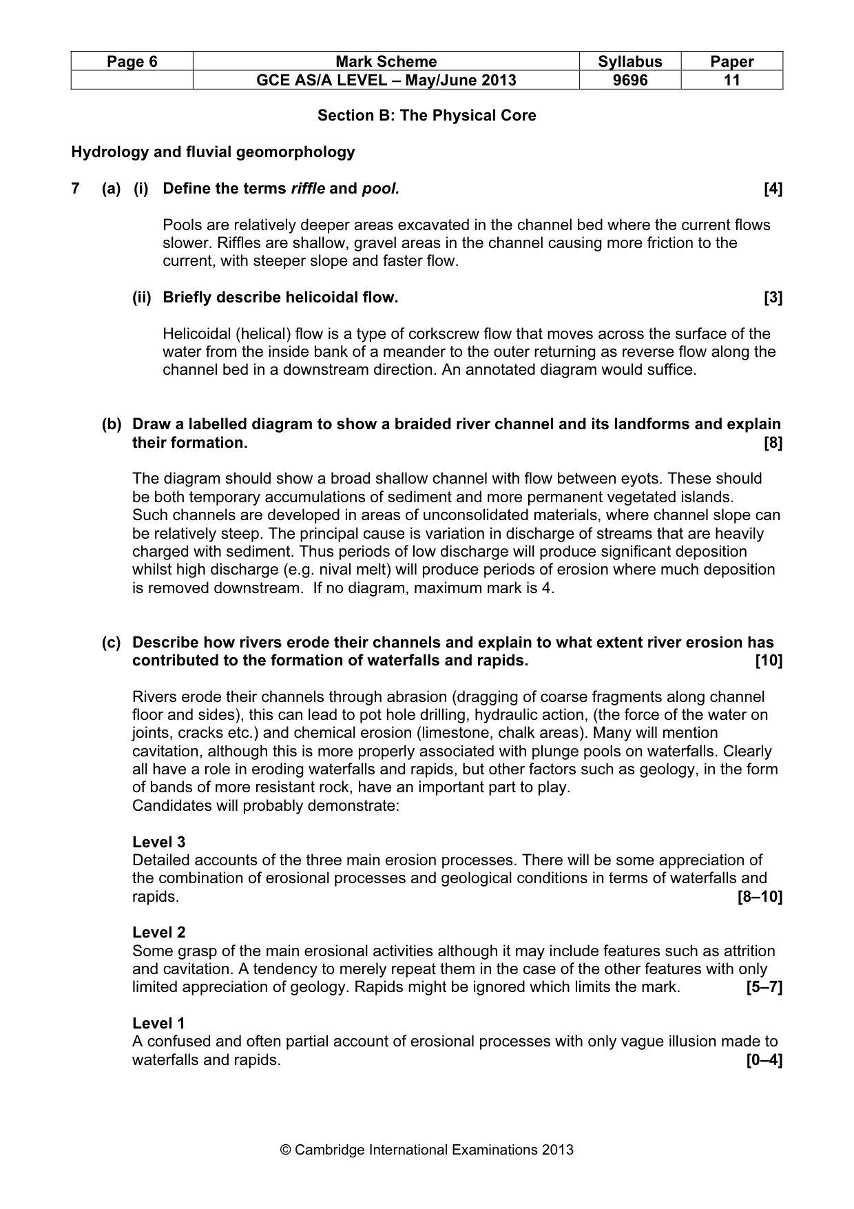 Mark scheme, page 6 of 13