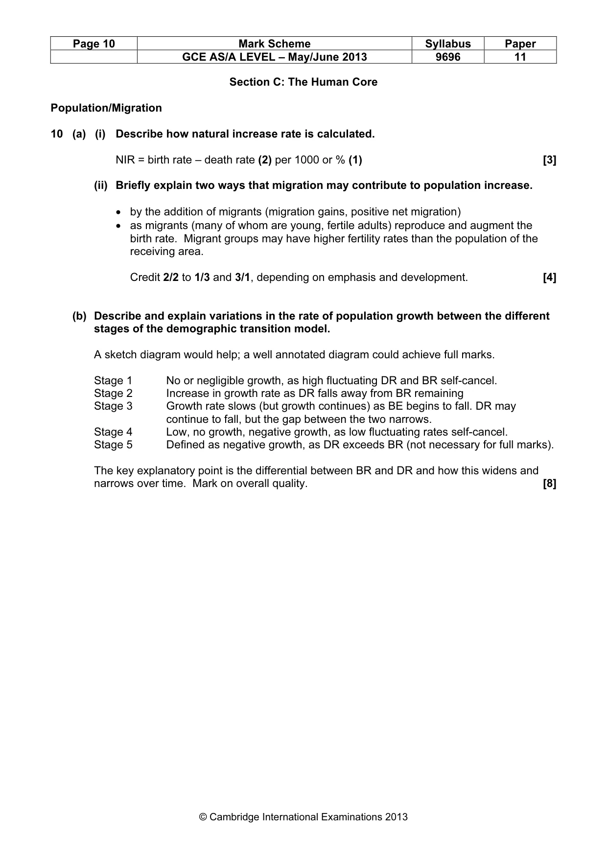 Mark scheme, page 10 of 13
