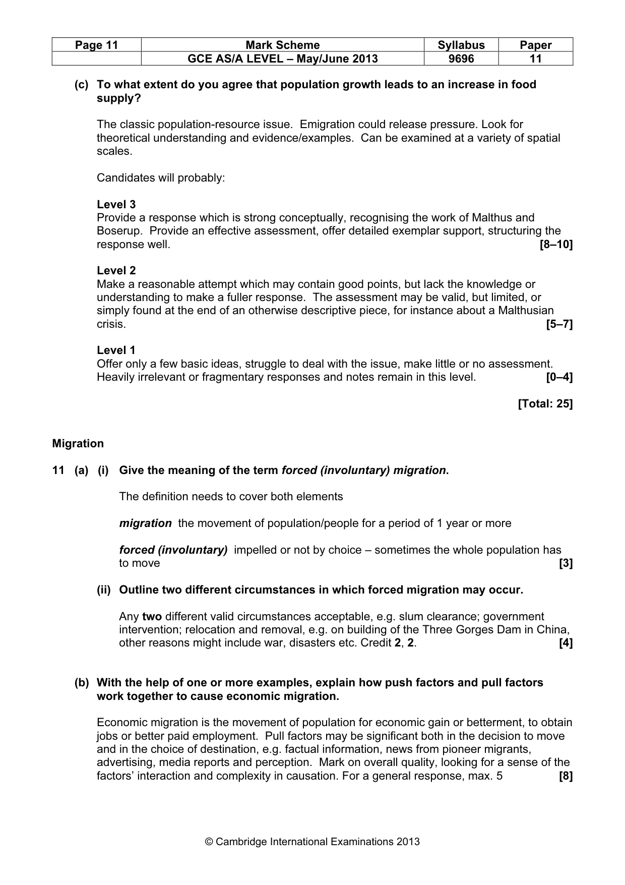 Mark scheme, page 11 of 13