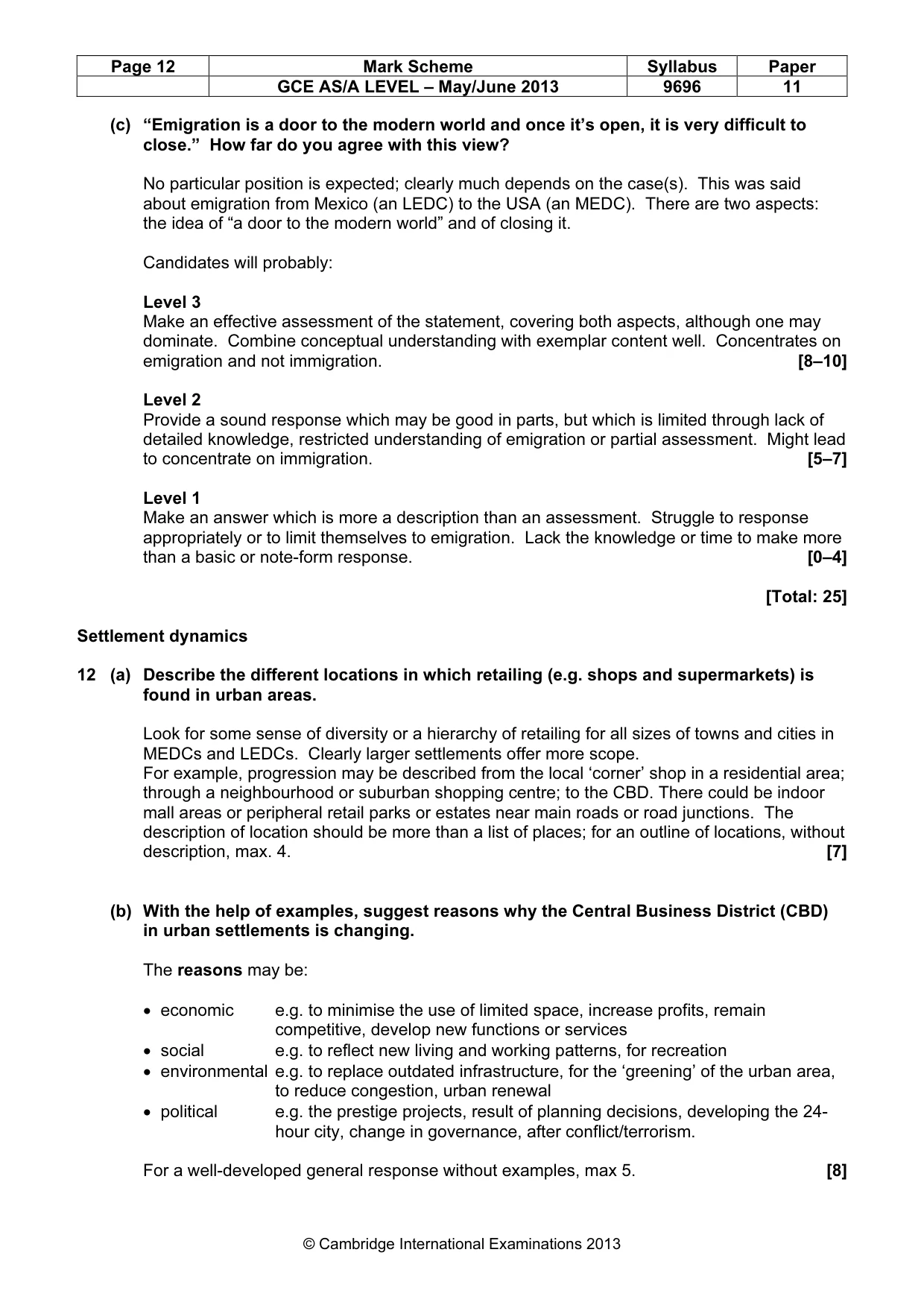 Mark scheme, page 12 of 13