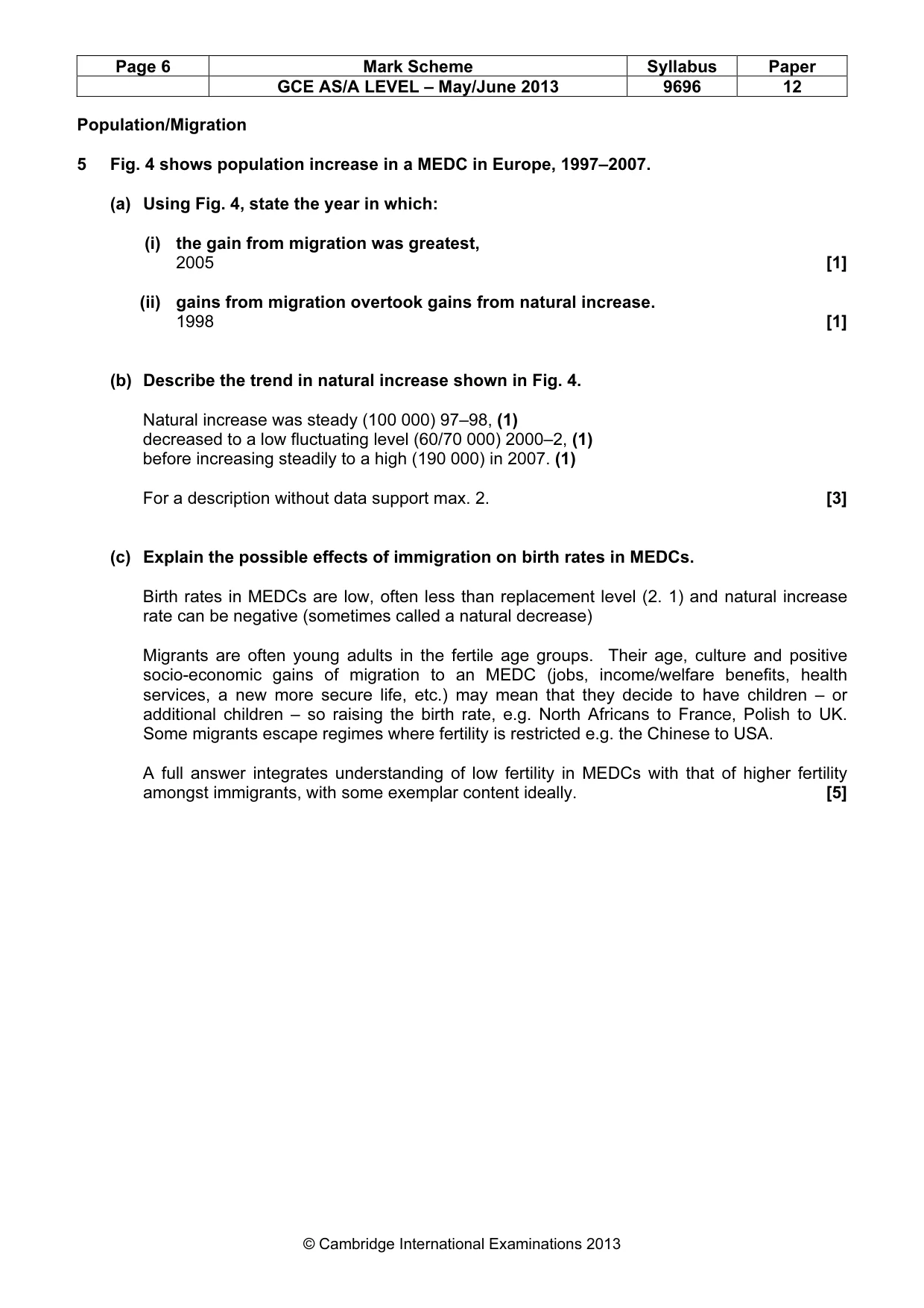 Mark scheme, page 6 of 13