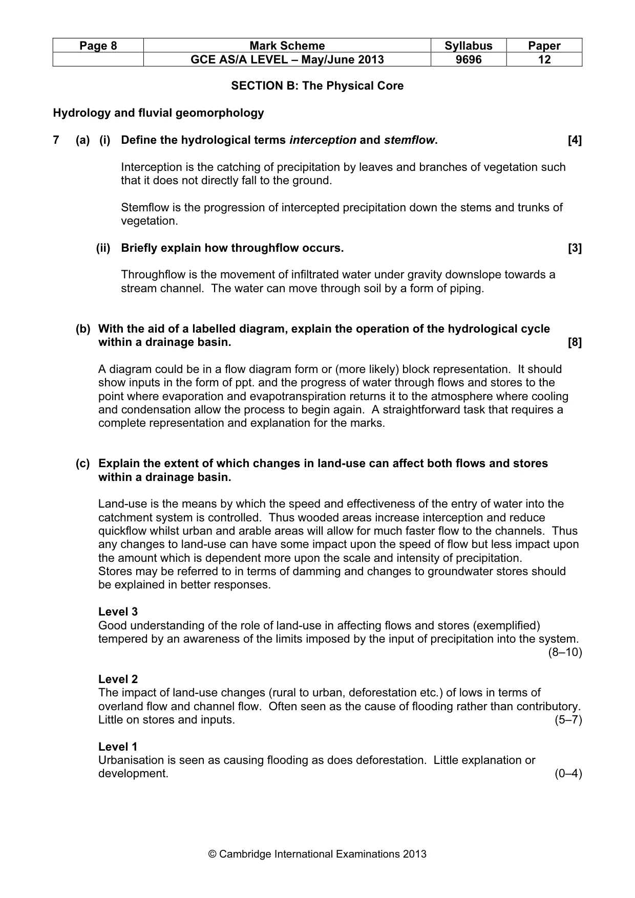 Mark scheme, page 8 of 13