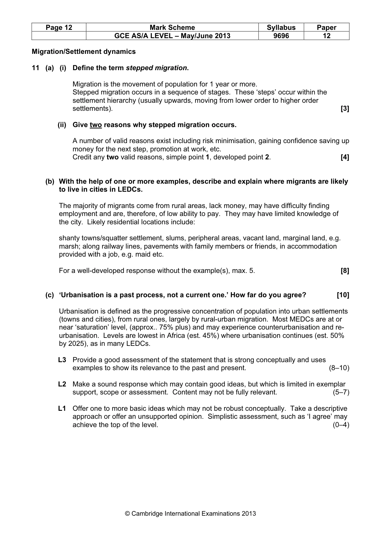 Mark scheme, page 12 of 13